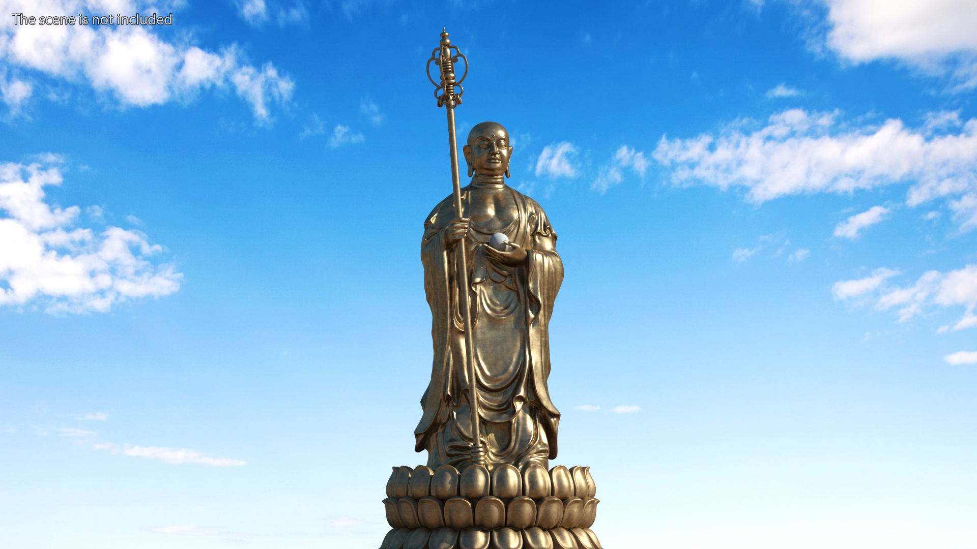 3D model Bronze Dizang Buddha Sculpture