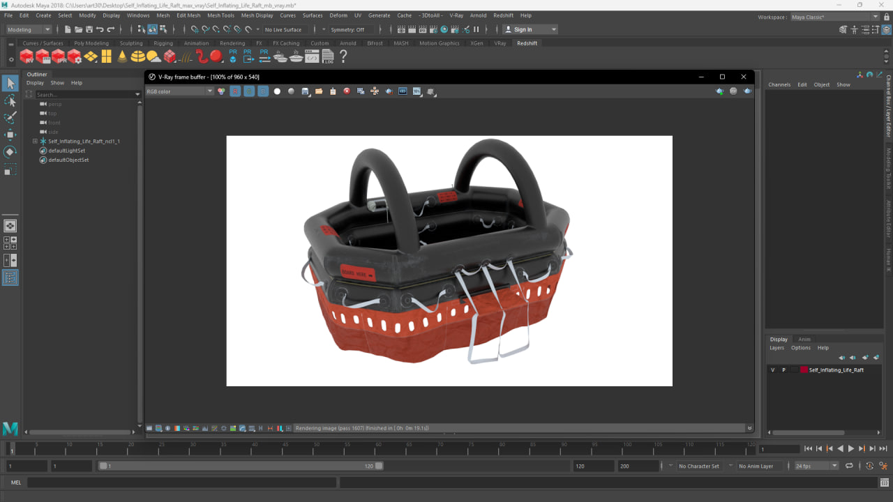 Self Inflating Life Raft 3D model
