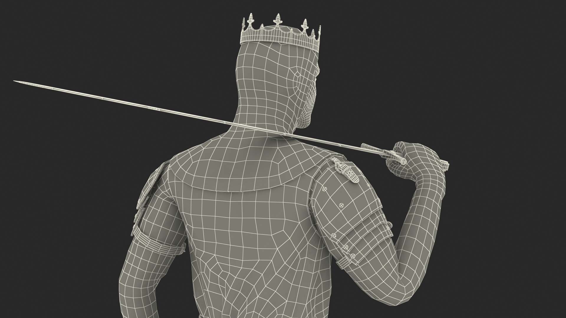 3D Crusader Knight King Walking Pose model
