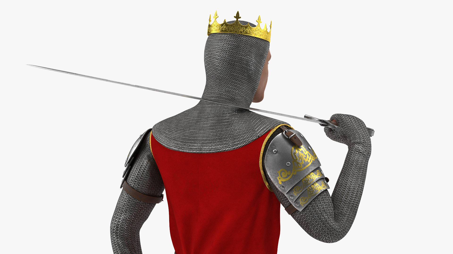 3D Crusader Knight King Walking Pose model
