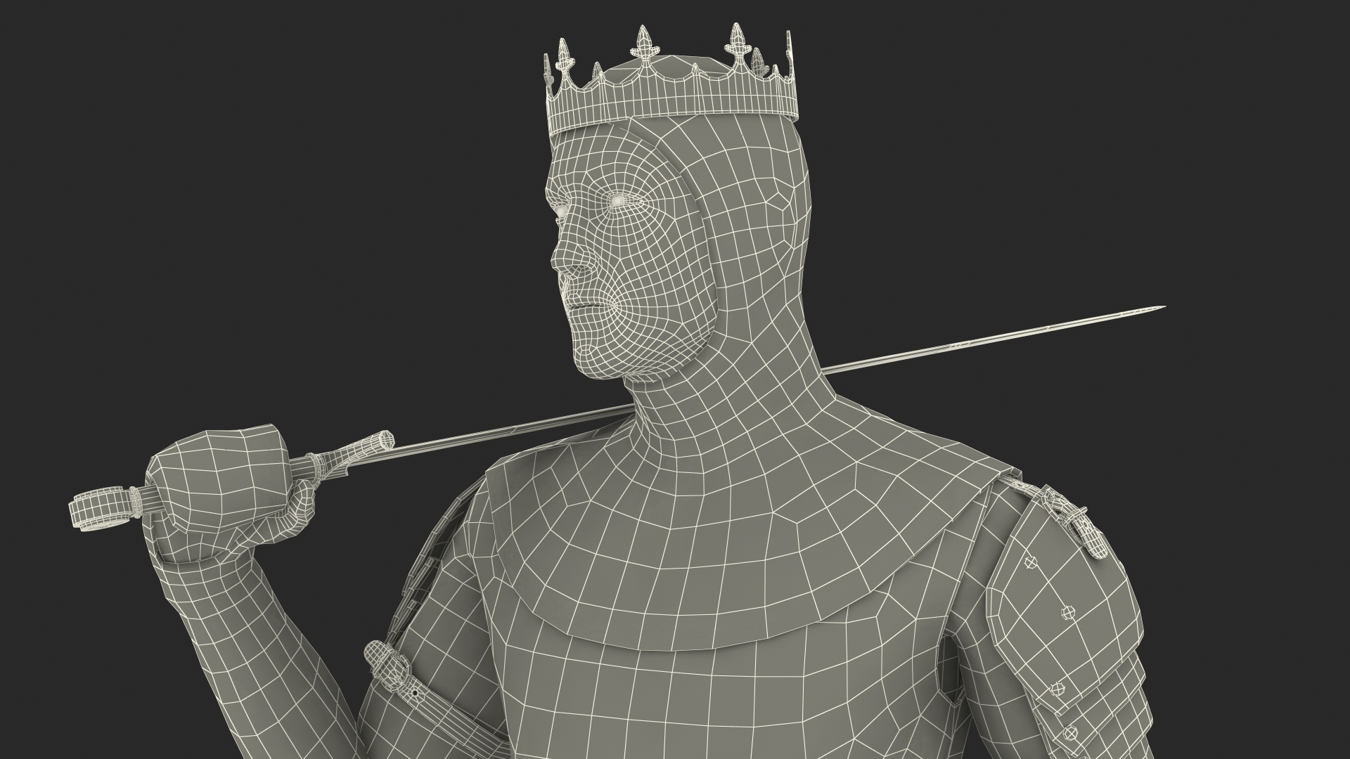 3D Crusader Knight King Walking Pose model