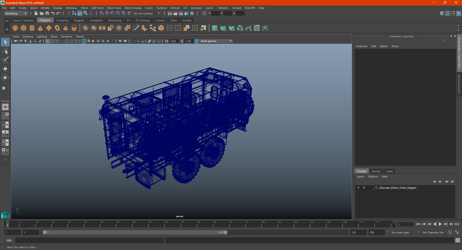 3D Russian Police Truck Wagon