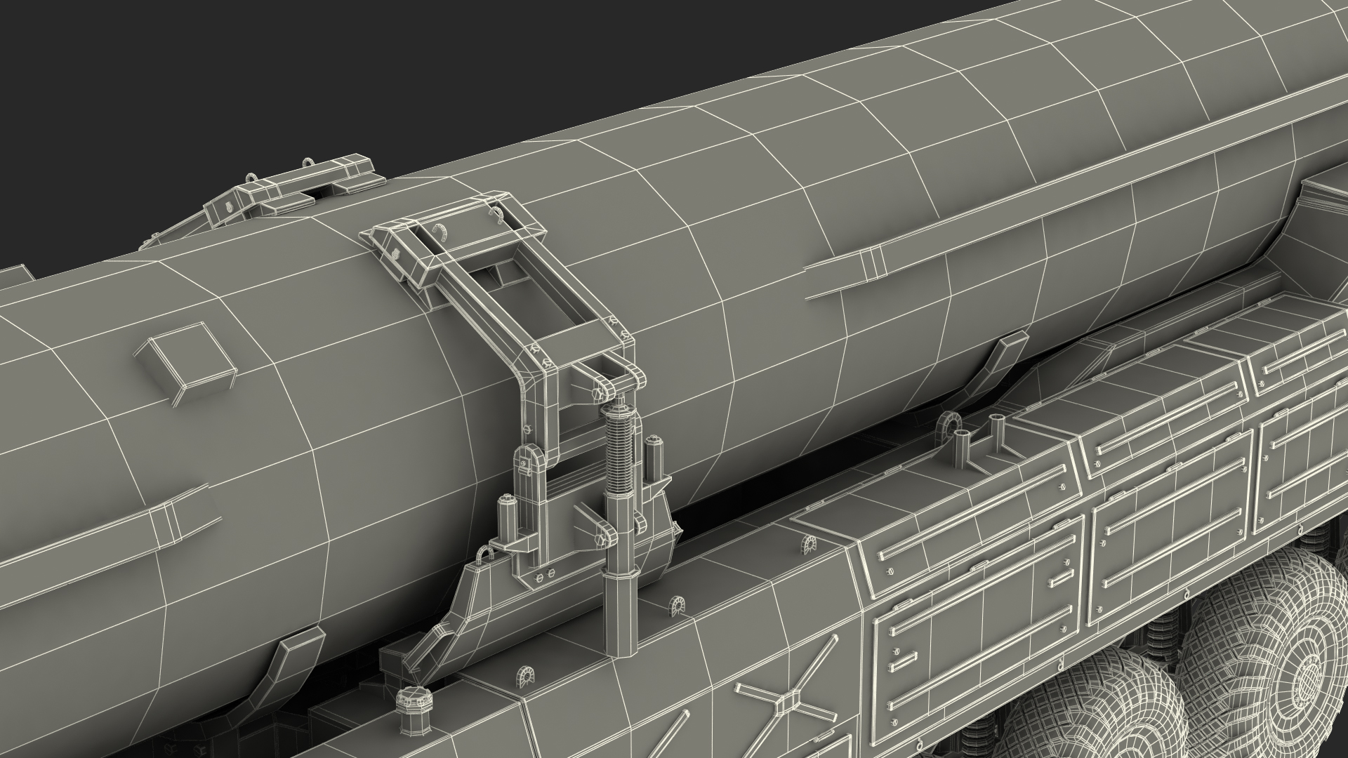 3D Transporter Erector Vehicle Hwasong-15 with Intercontinental Ballistic Missile Dirty Rigged