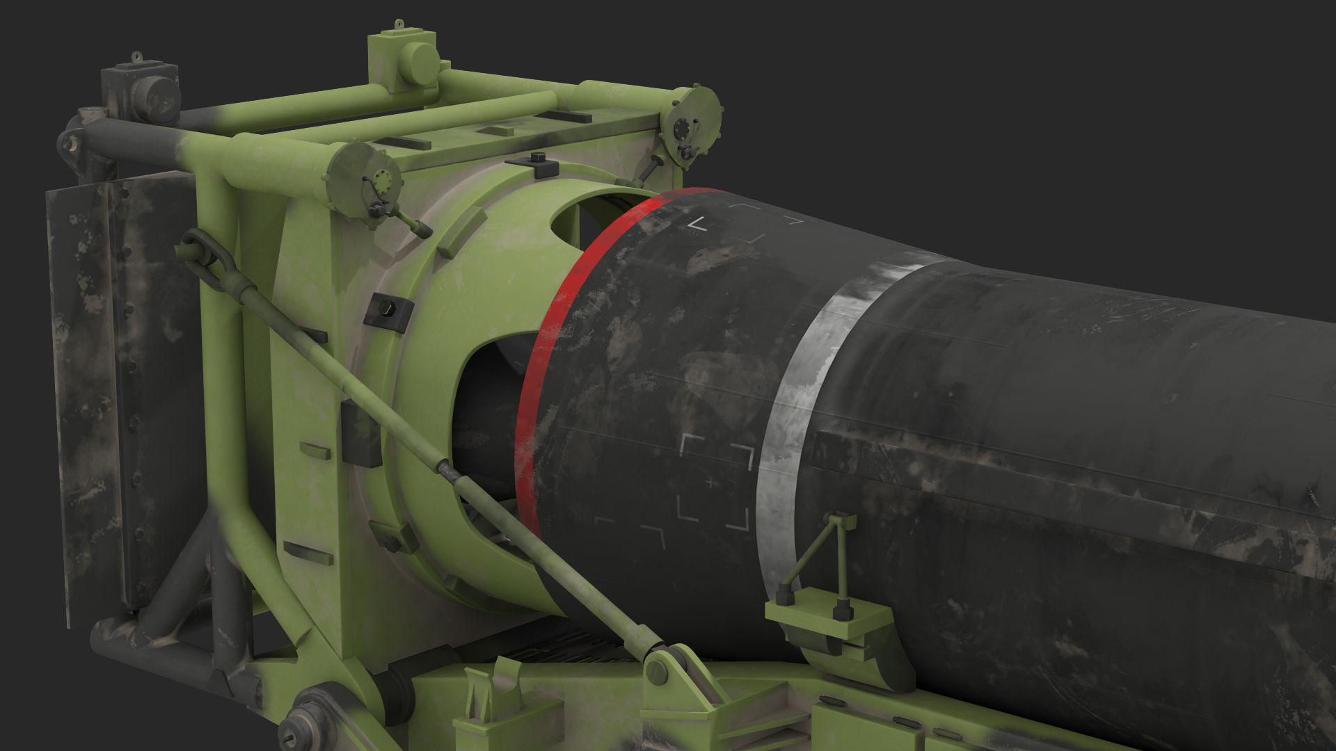 3D Transporter Erector Vehicle Hwasong-15 with Intercontinental Ballistic Missile Dirty Rigged