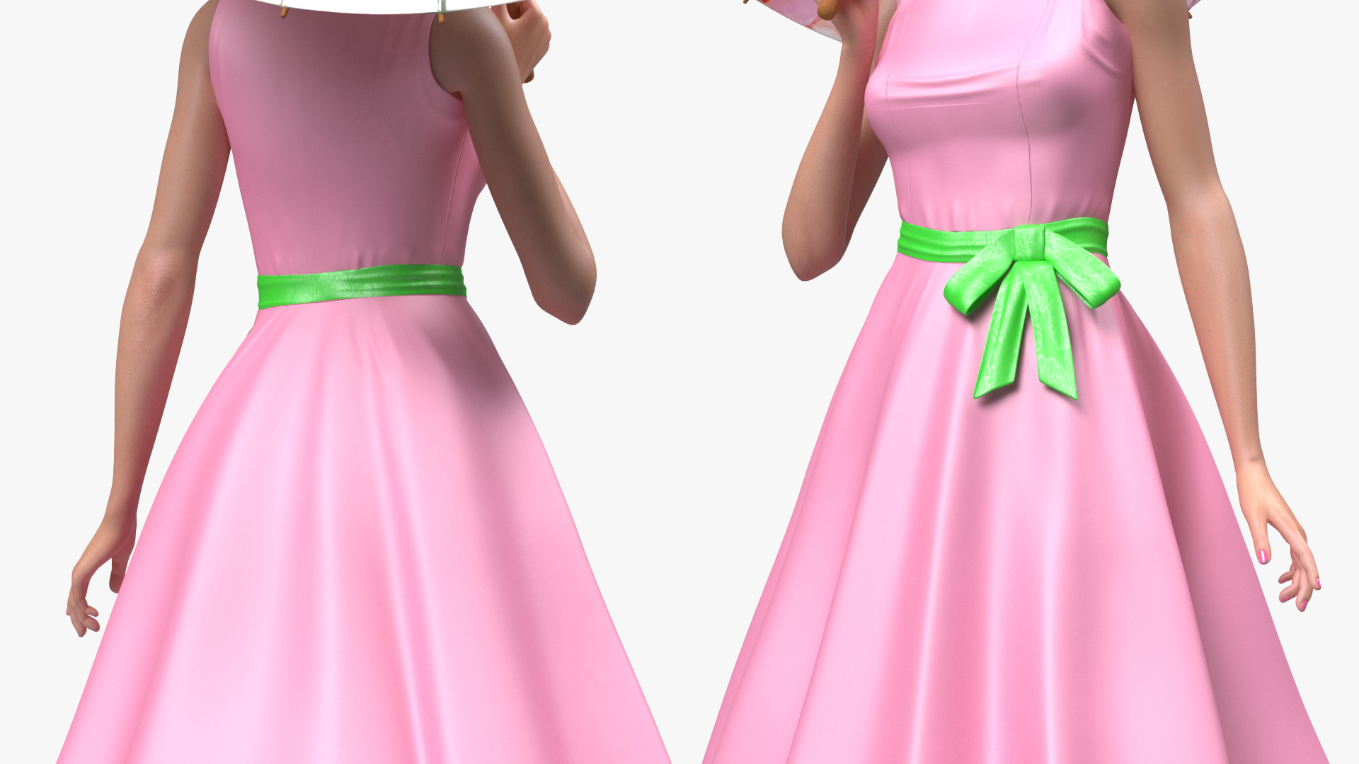 Asian Women Wear Summer Fashion Dress 3D