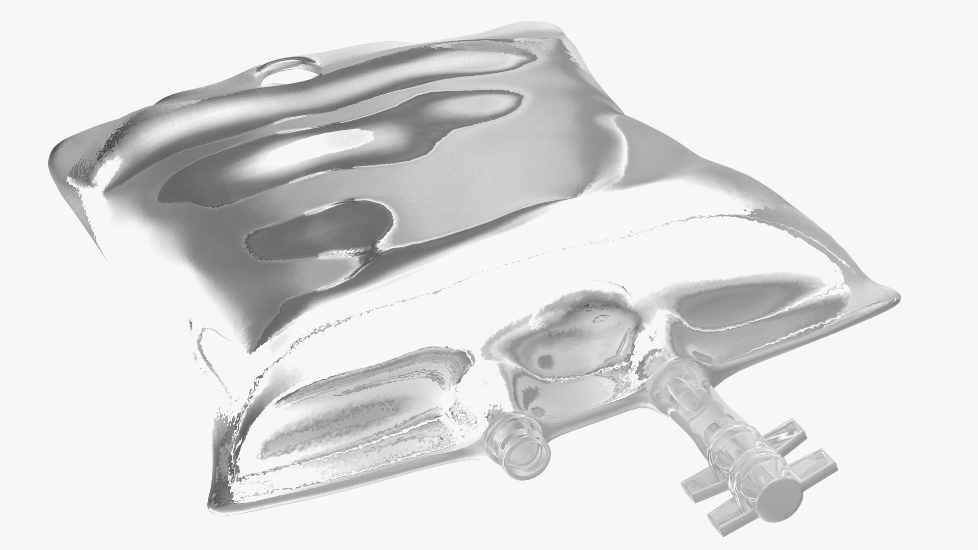 3D model IV Fluid Solution Bag and Rolled Dropper
