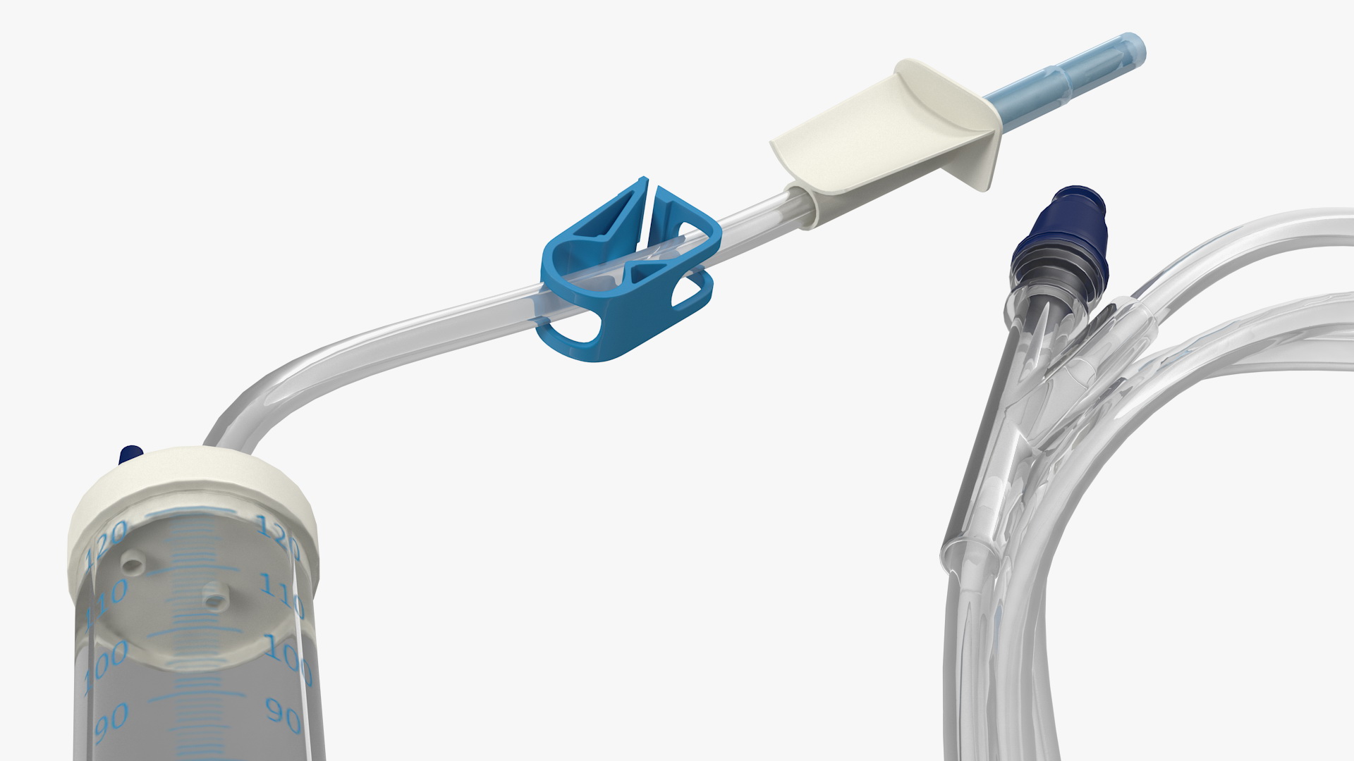 3D model IV Fluid Solution Bag and Rolled Dropper