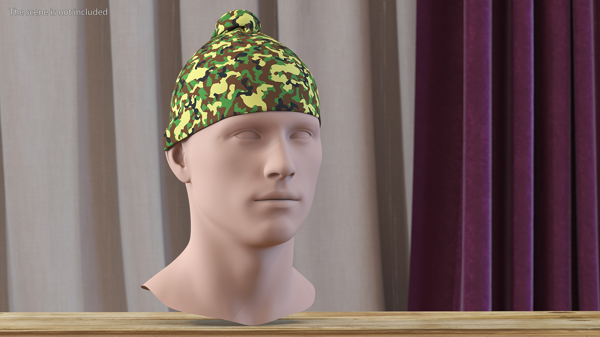 3D Neck Gaiter weared on Head Camo