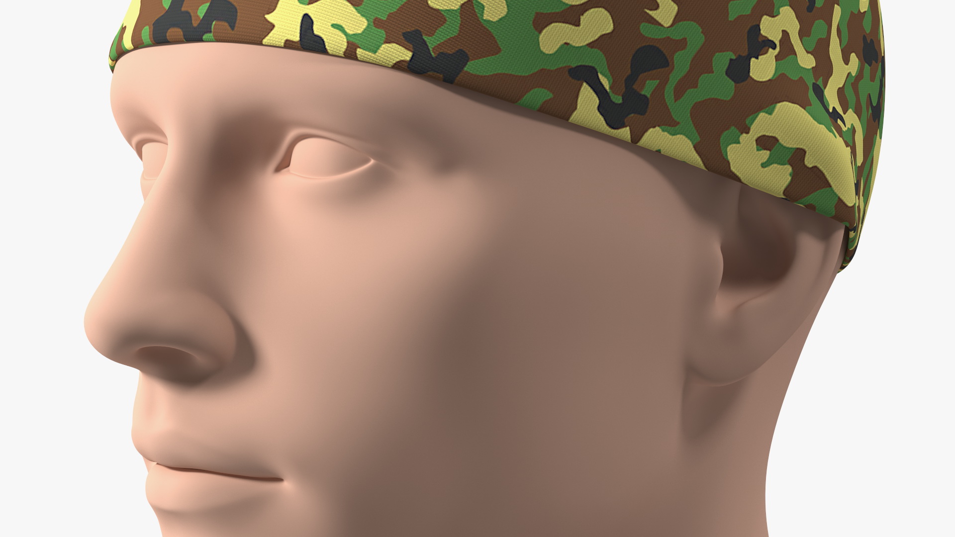 3D Neck Gaiter weared on Head Camo