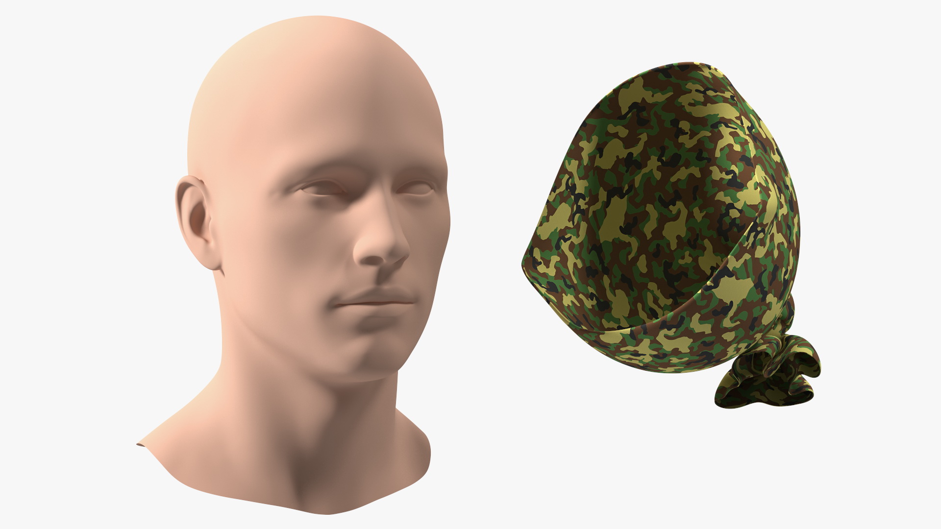 3D Neck Gaiter weared on Head Camo