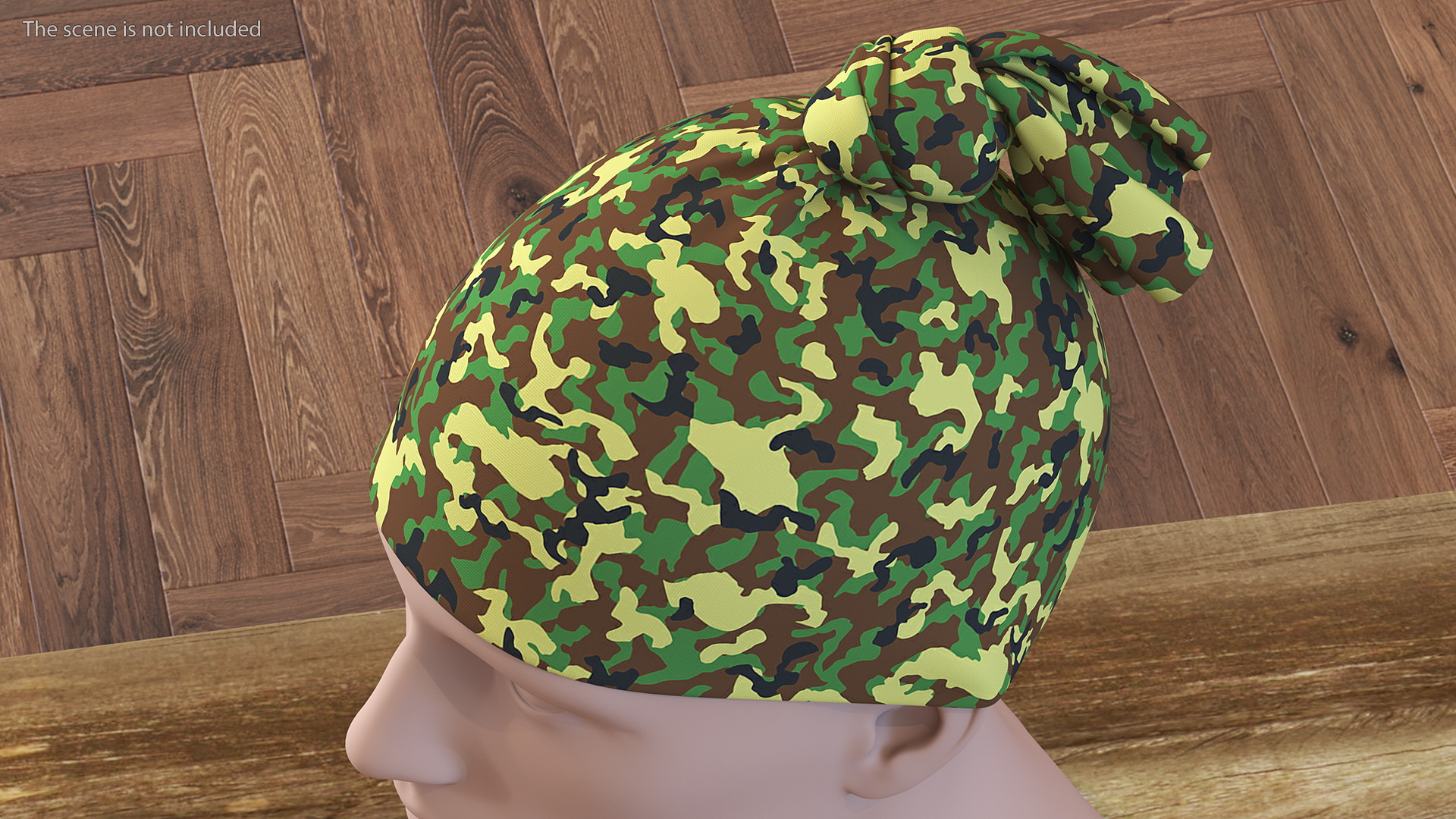 3D Neck Gaiter weared on Head Camo