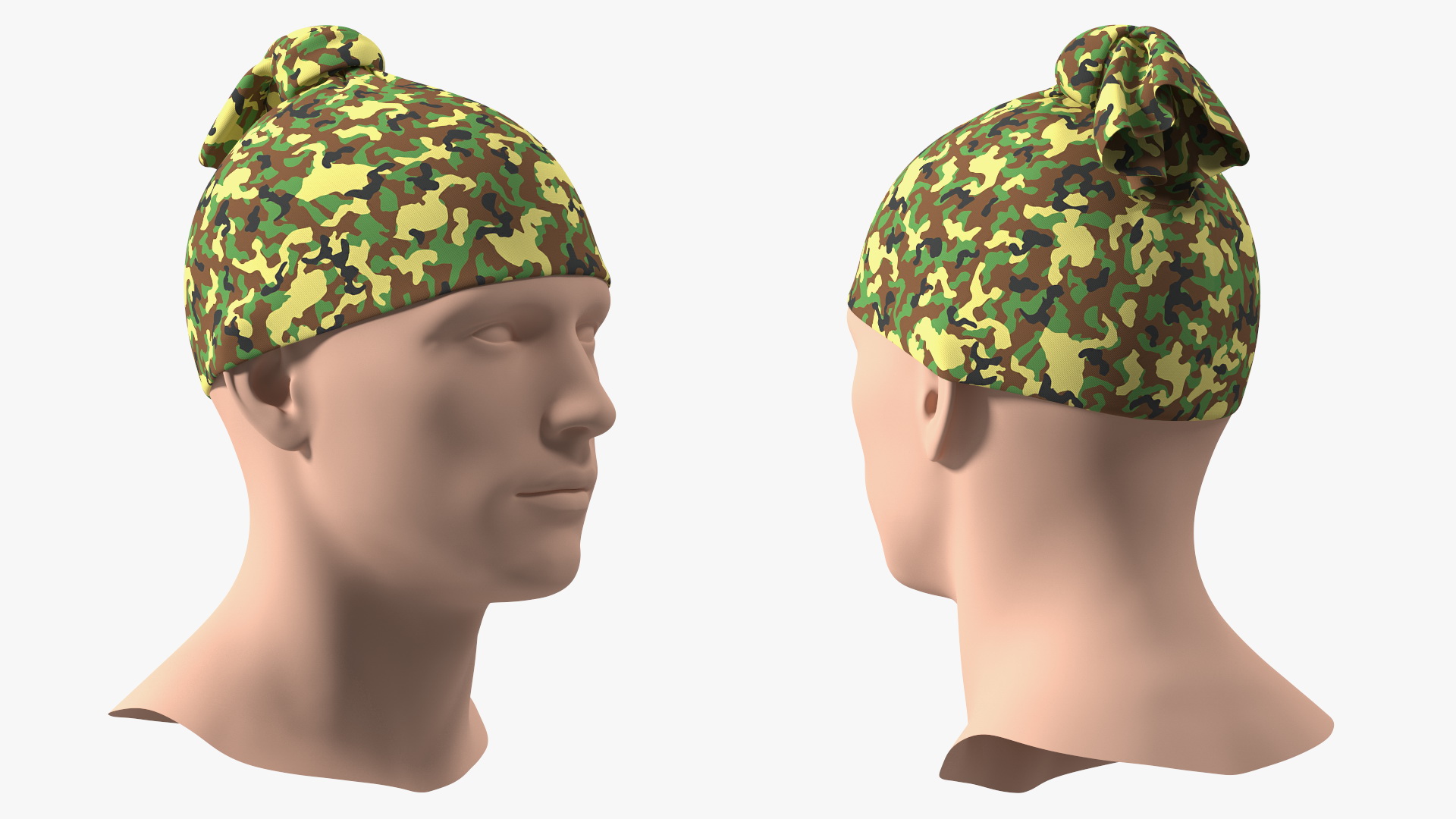 3D Neck Gaiter weared on Head Camo