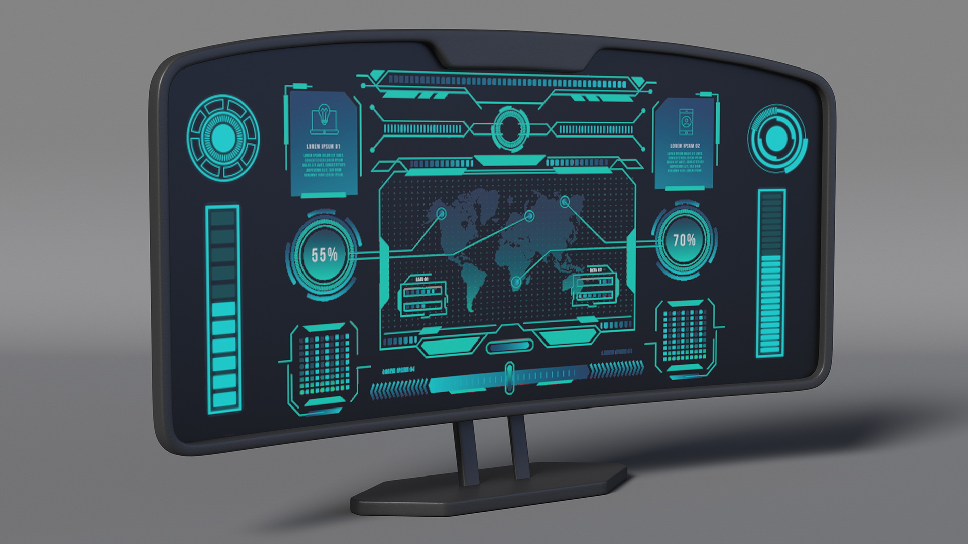 3D Futuristic Display Blue model