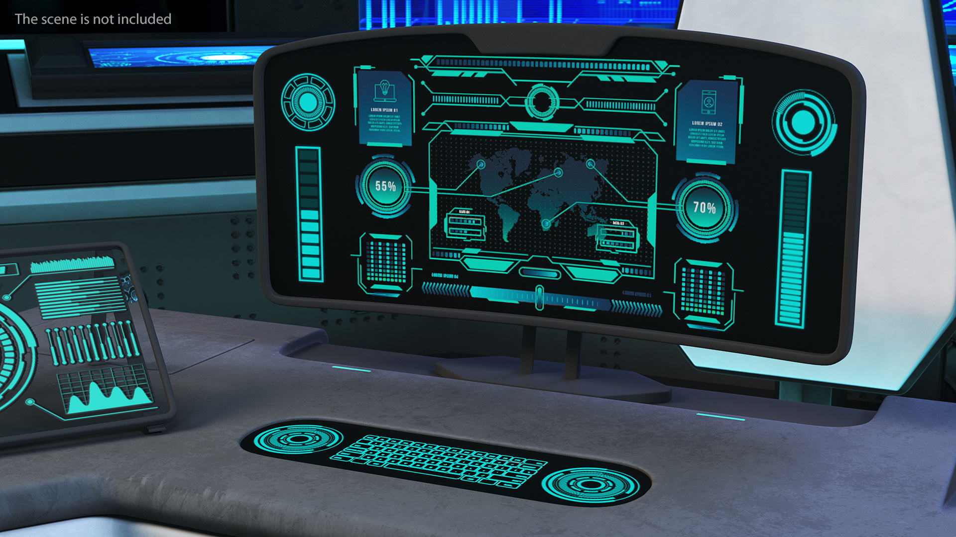 3D Futuristic Display Blue model