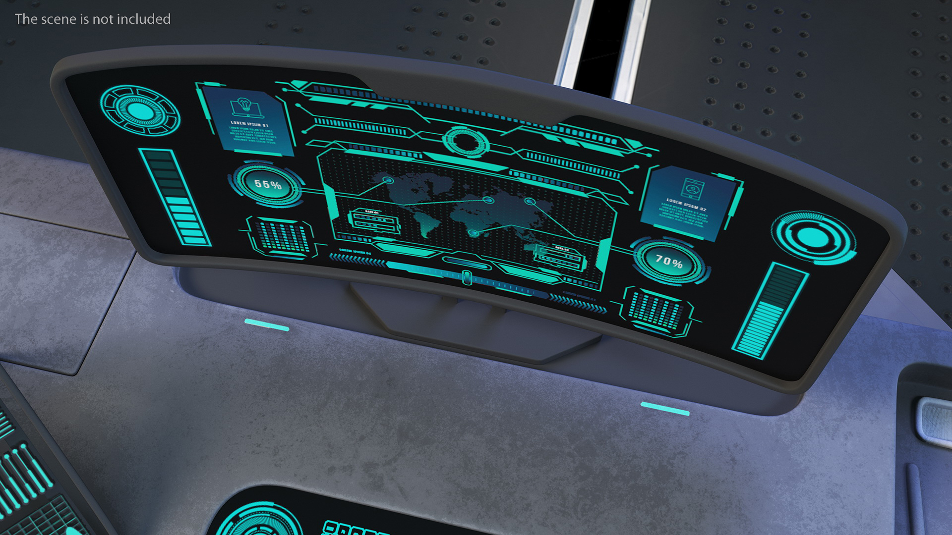 3D Futuristic Display Blue model