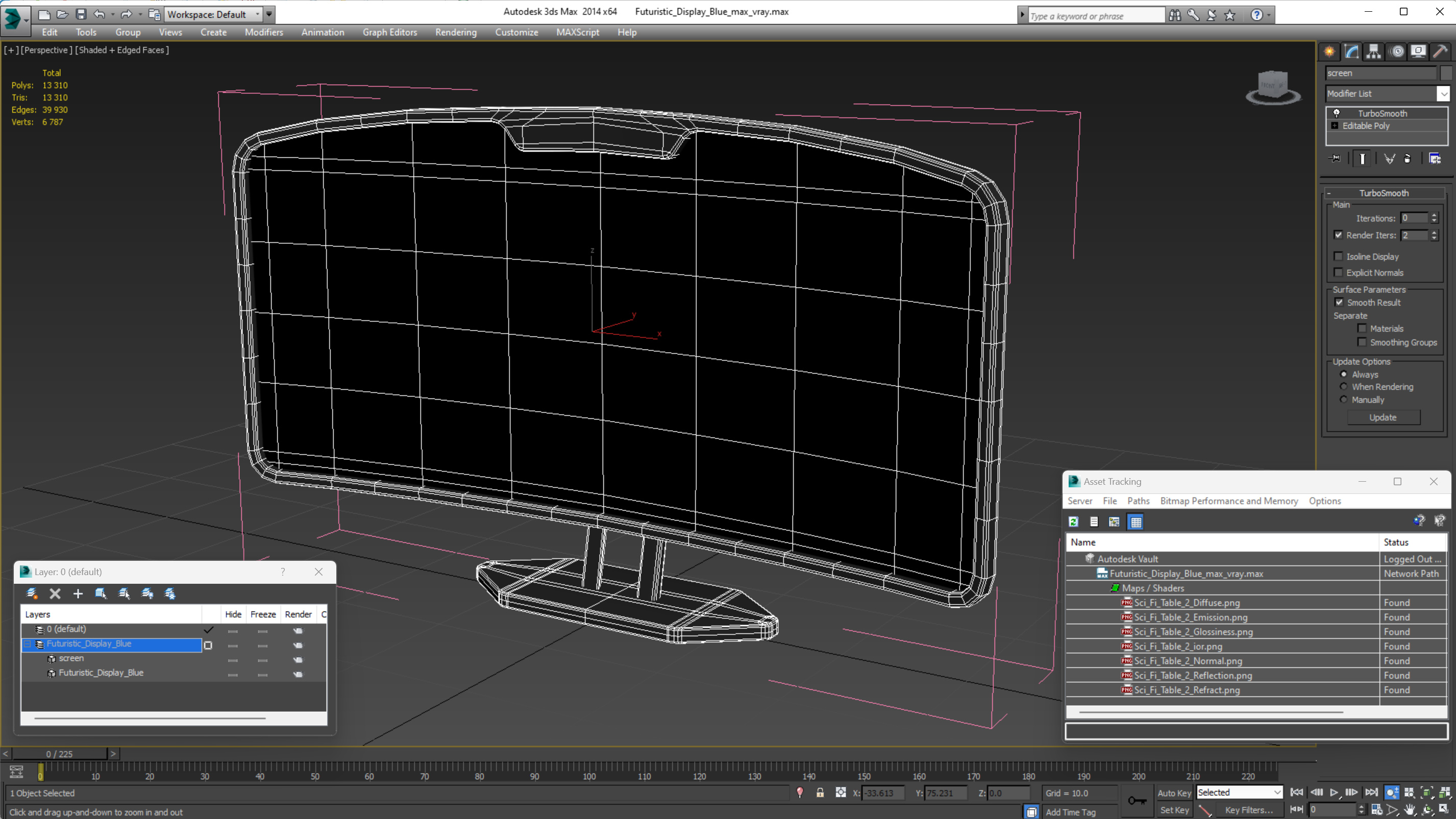 3D Futuristic Display Blue model