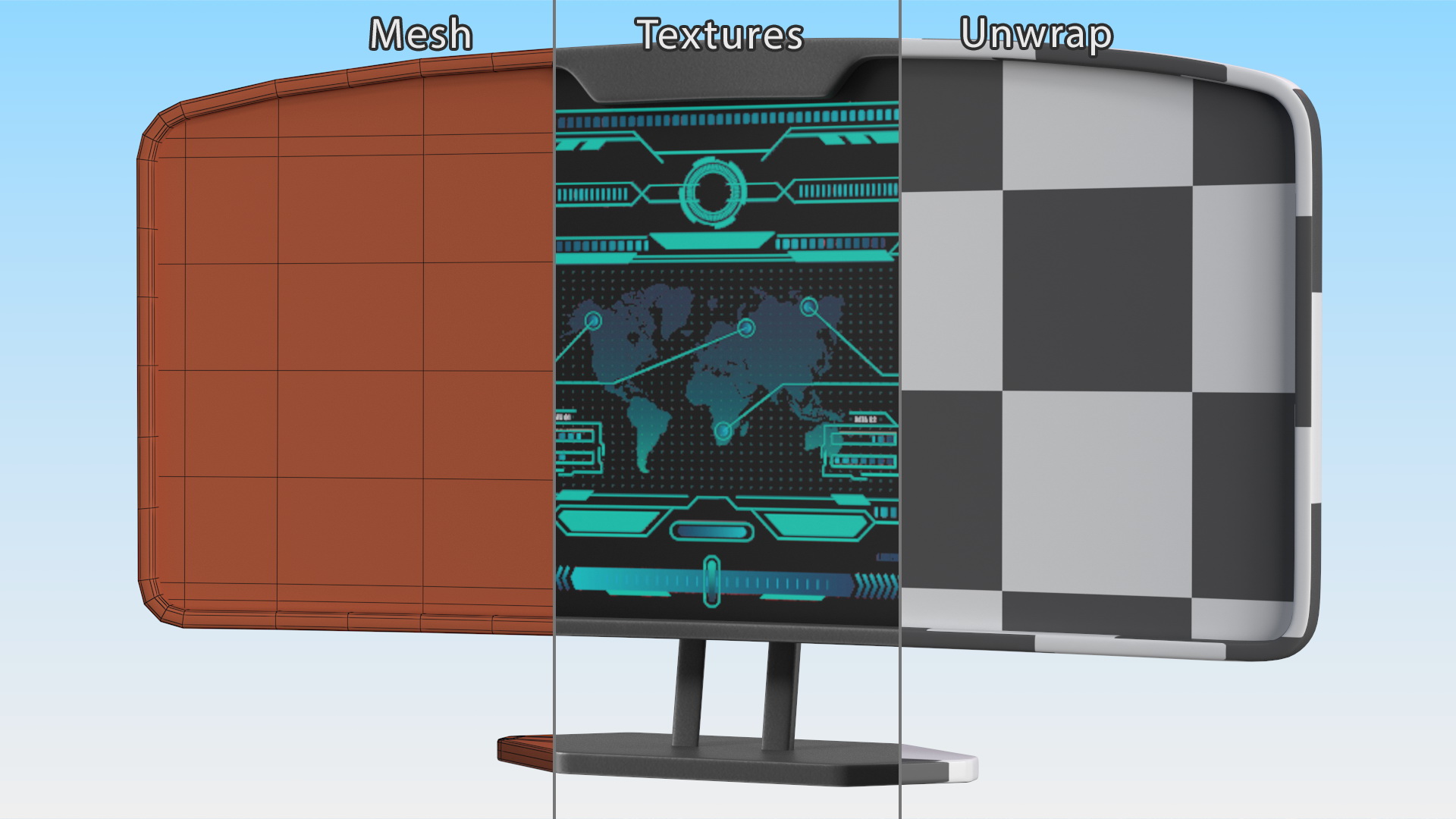 3D Futuristic Display Blue model