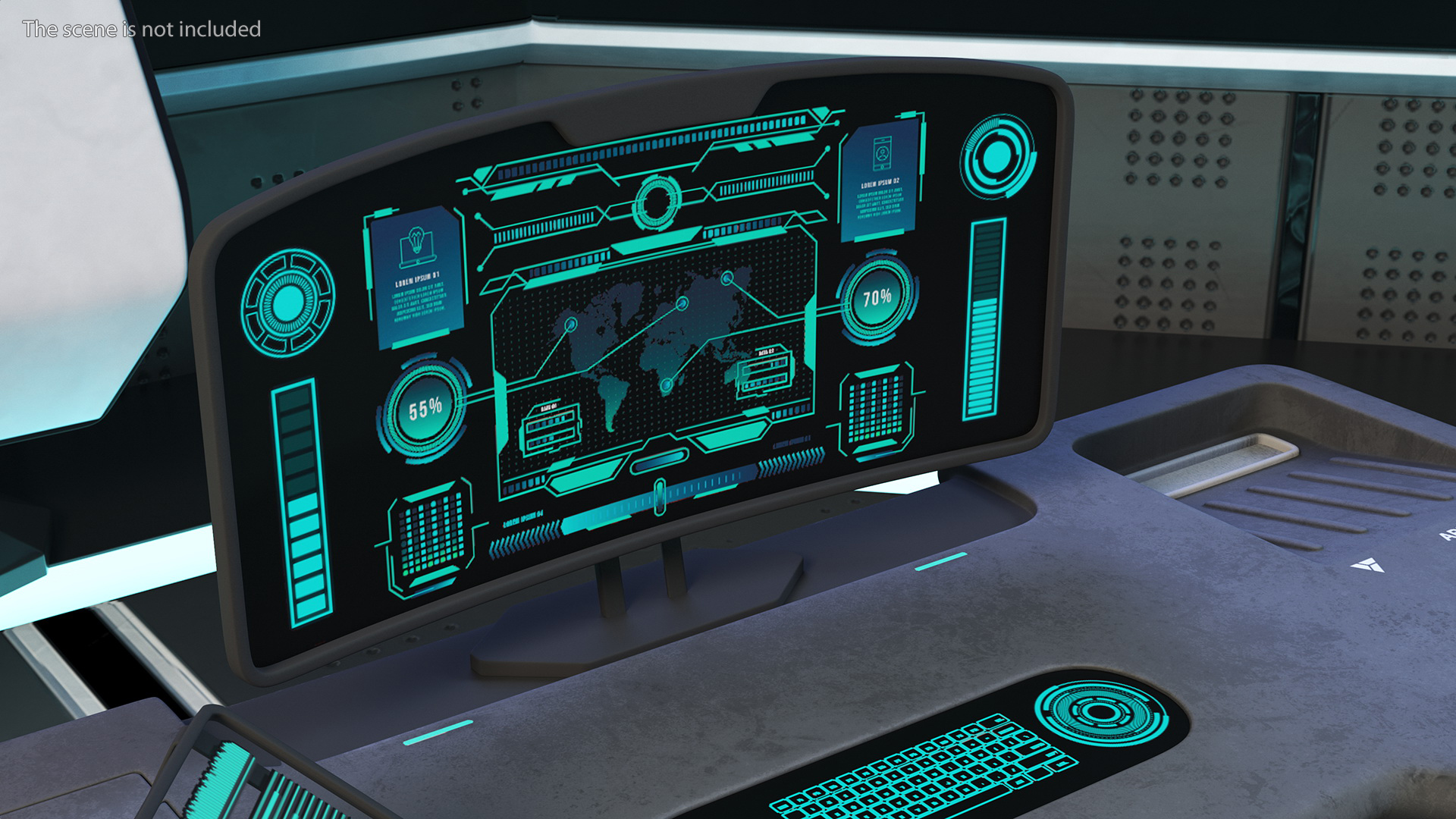 3D Futuristic Display Blue model