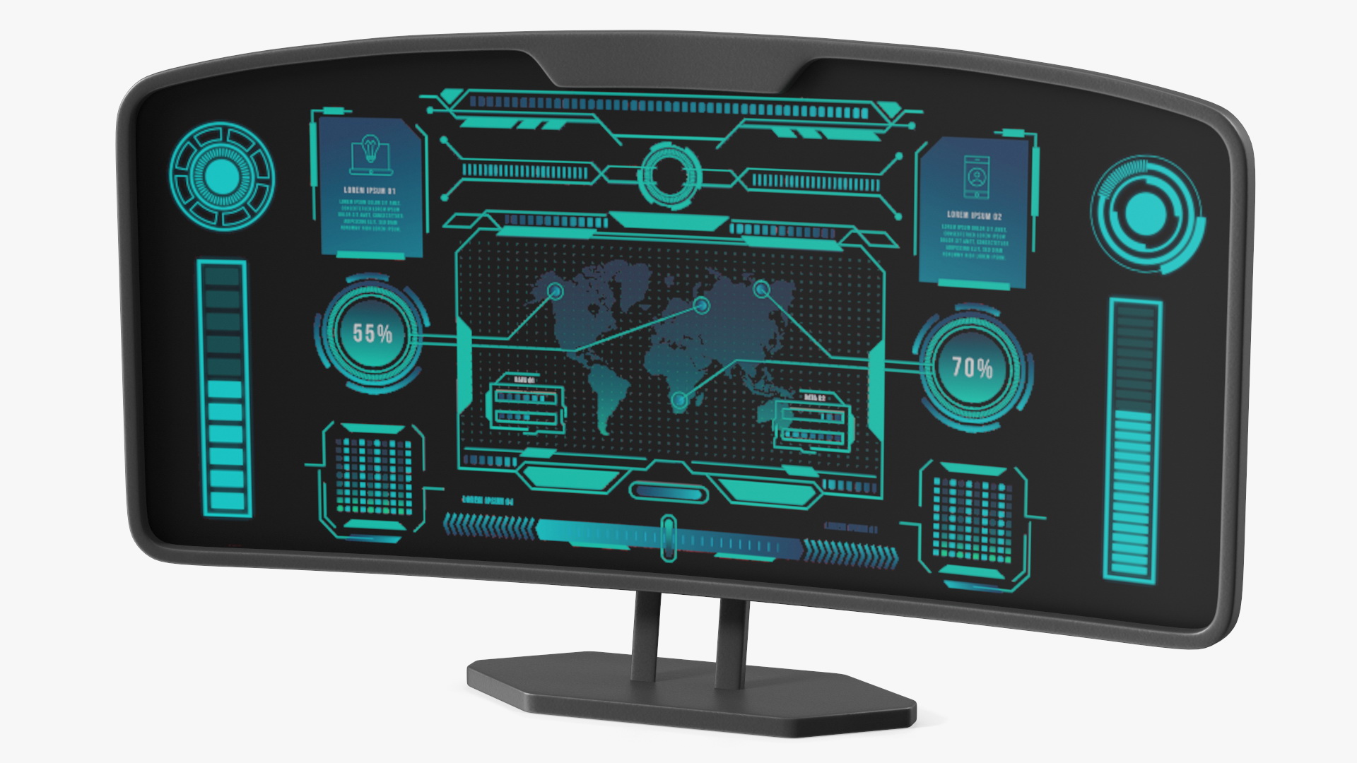 3D Futuristic Display Blue model