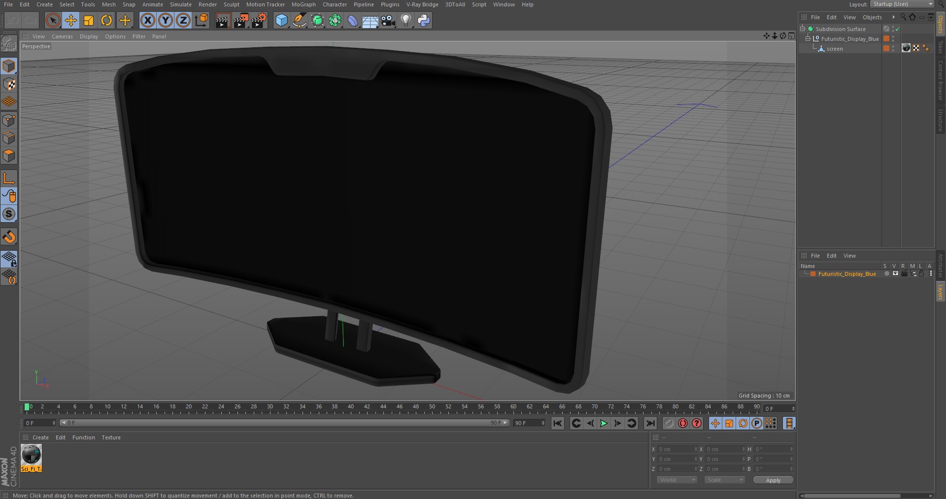 3D Futuristic Display Blue model