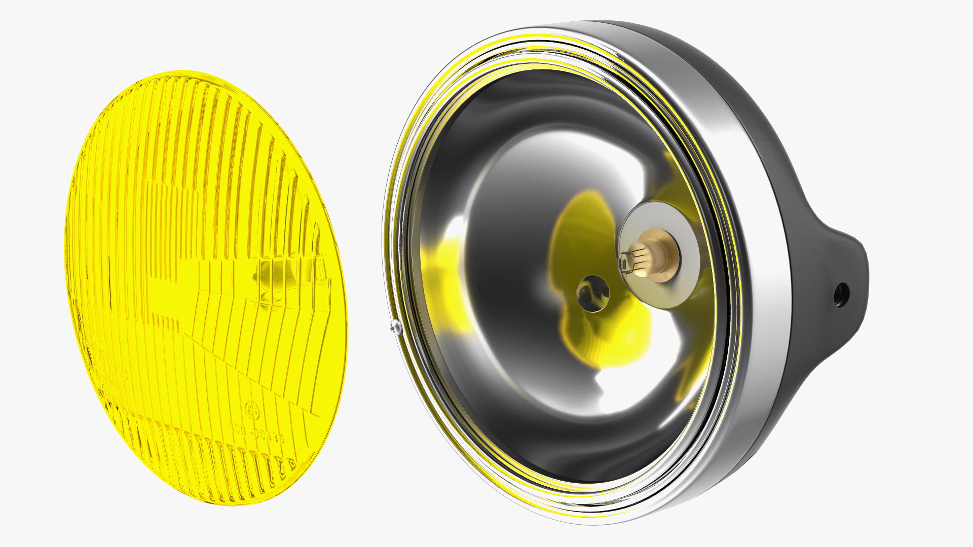 Motorcycle Headlight Yellow 3D
