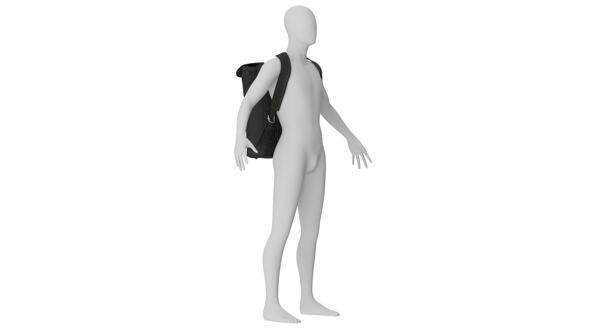 3D Parachute Flight Backpack Worn Black