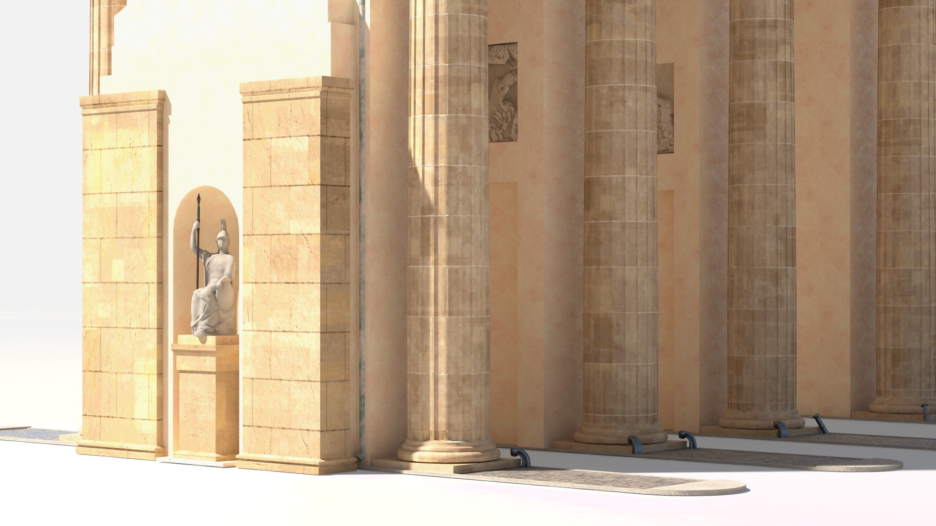 3D Brandenburg Gate Triumphal Arch