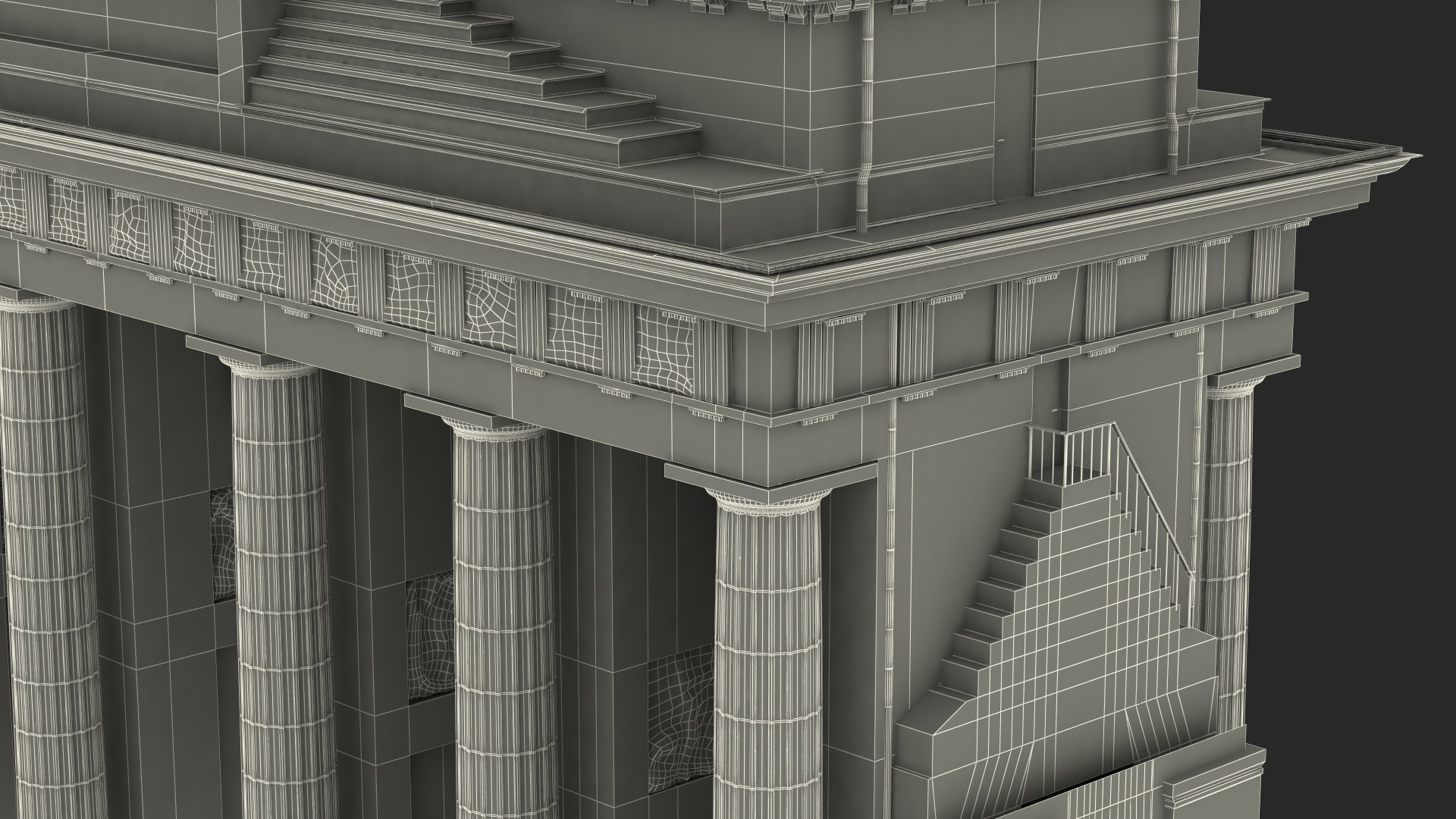 3D Brandenburg Gate Triumphal Arch