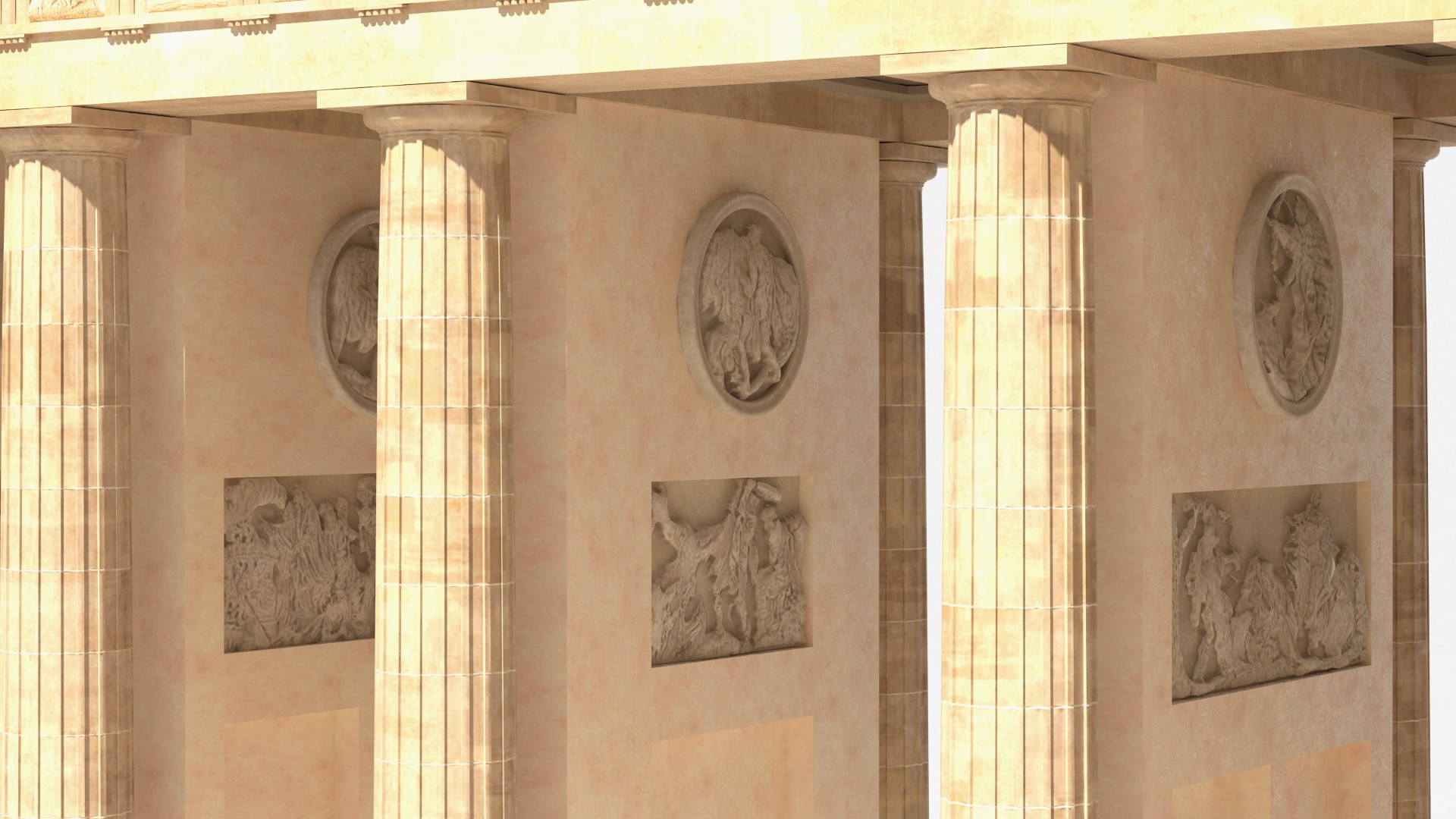 3D Brandenburg Gate Triumphal Arch
