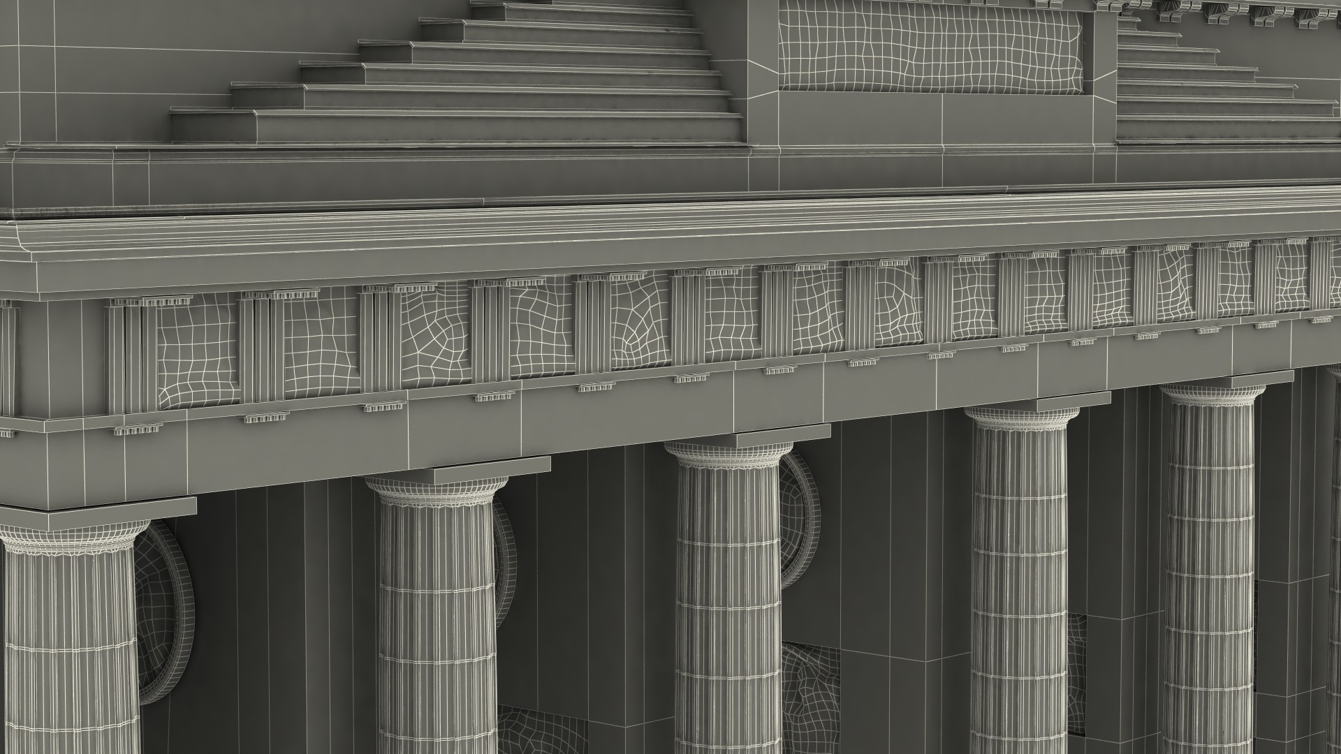 3D Brandenburg Gate Triumphal Arch