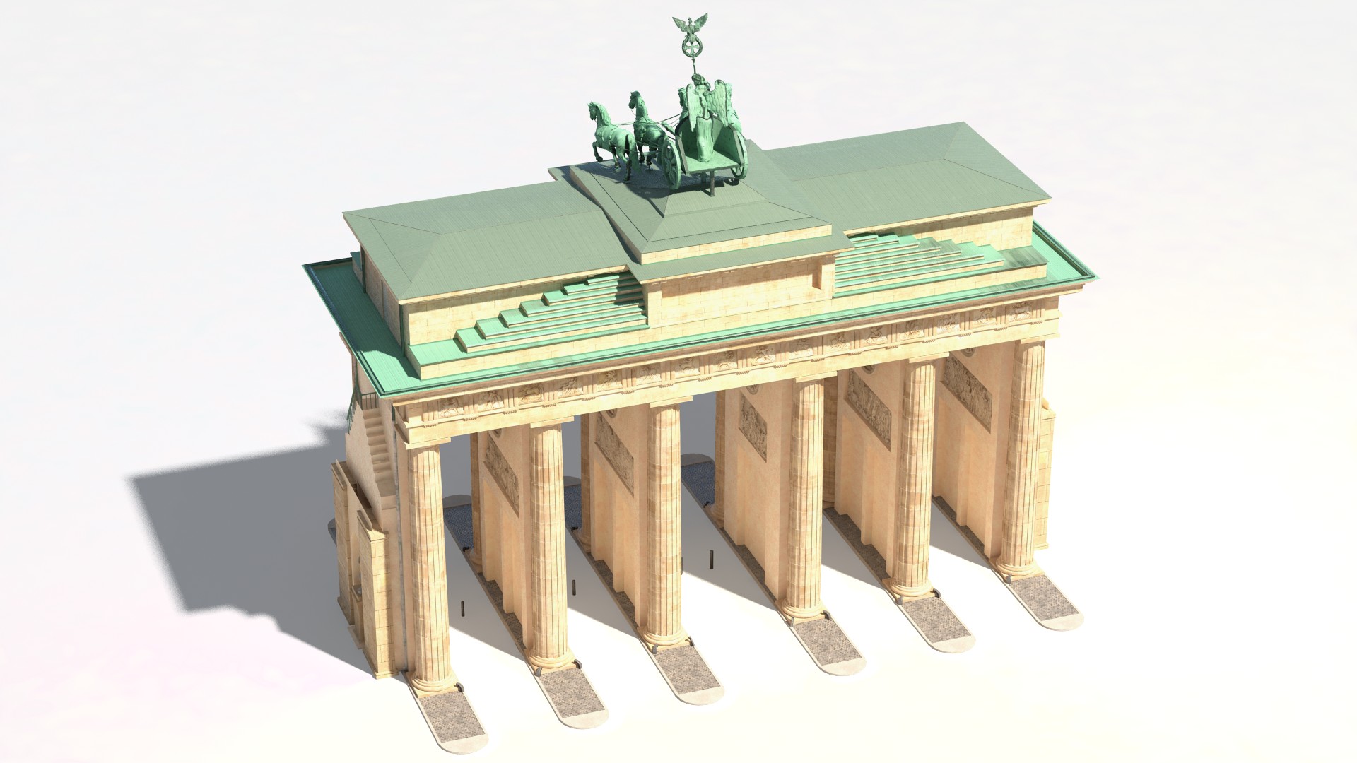3D Brandenburg Gate Triumphal Arch