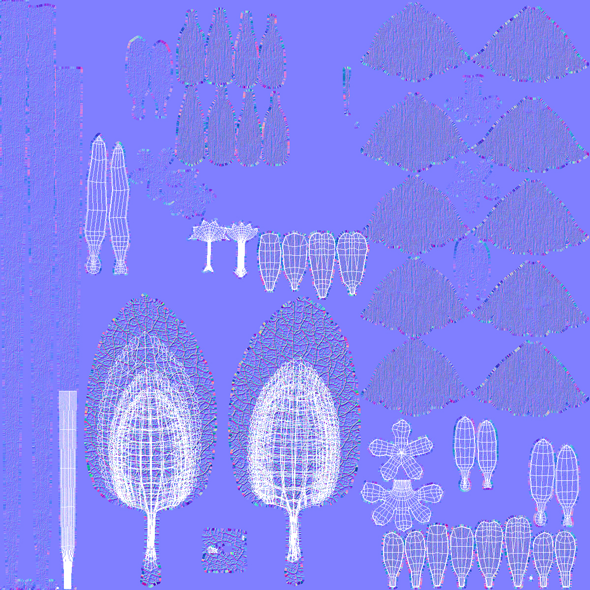 White Foxglove Stem 3D model