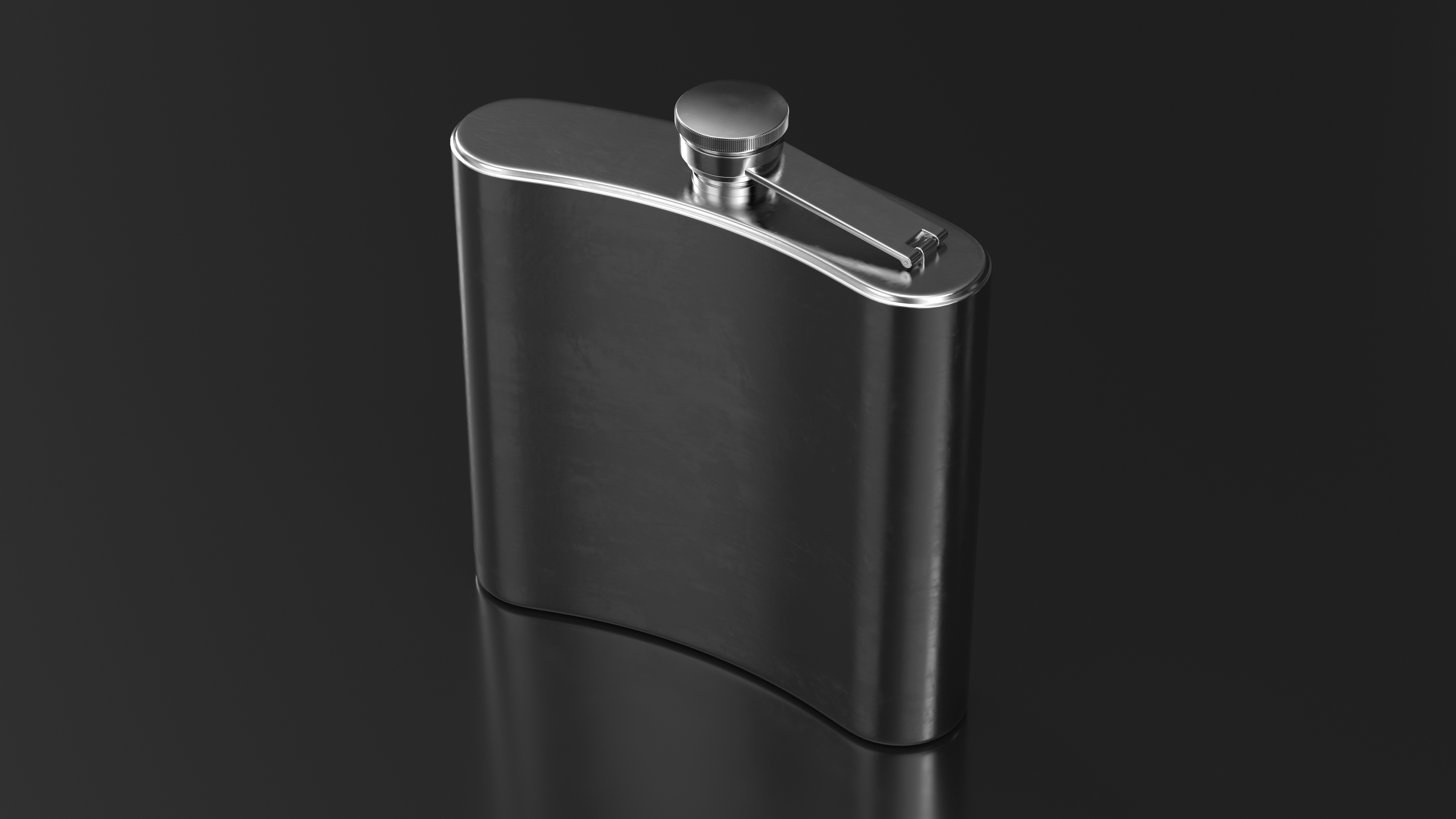 3D model Stainless Steel Hip Flask