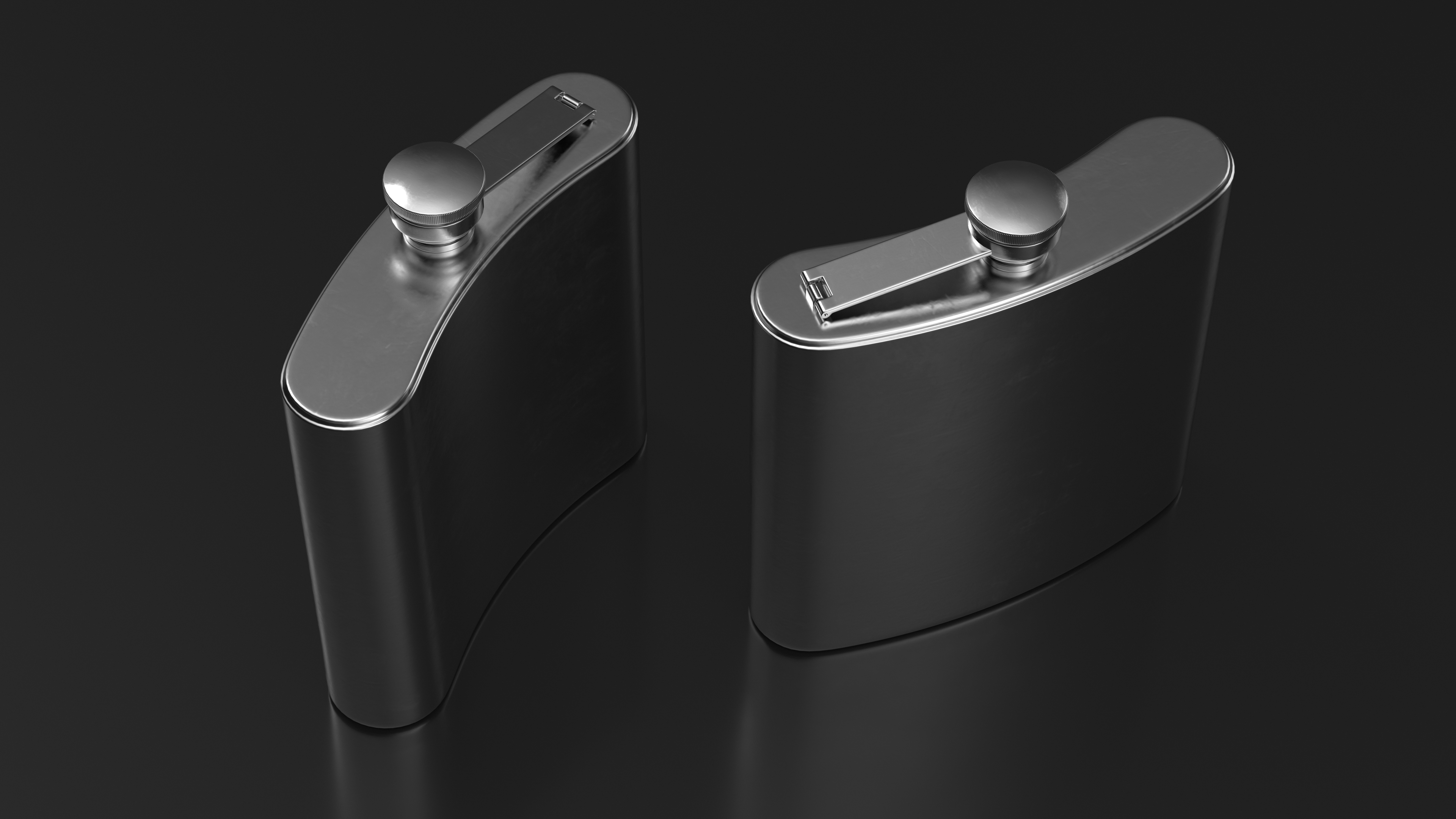 3D model Stainless Steel Hip Flask