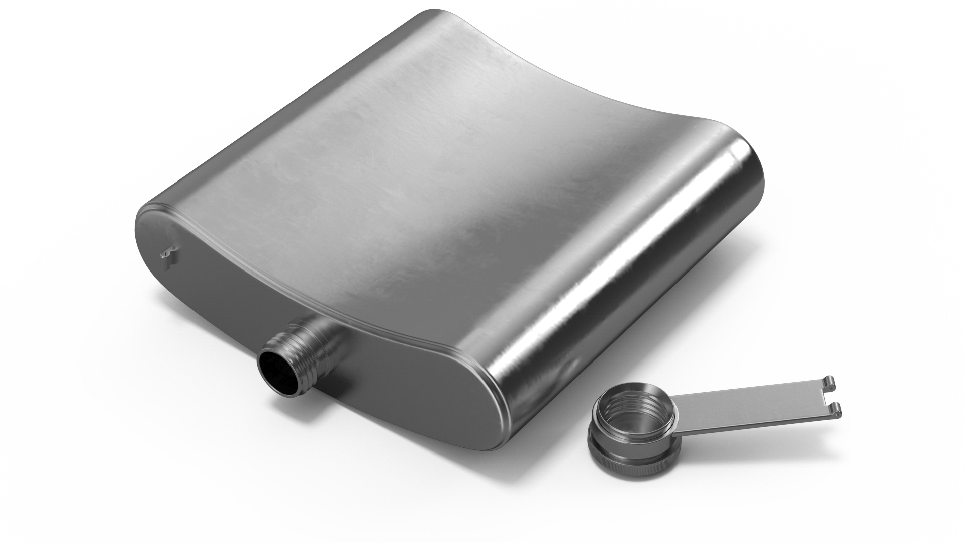 3D model Stainless Steel Hip Flask