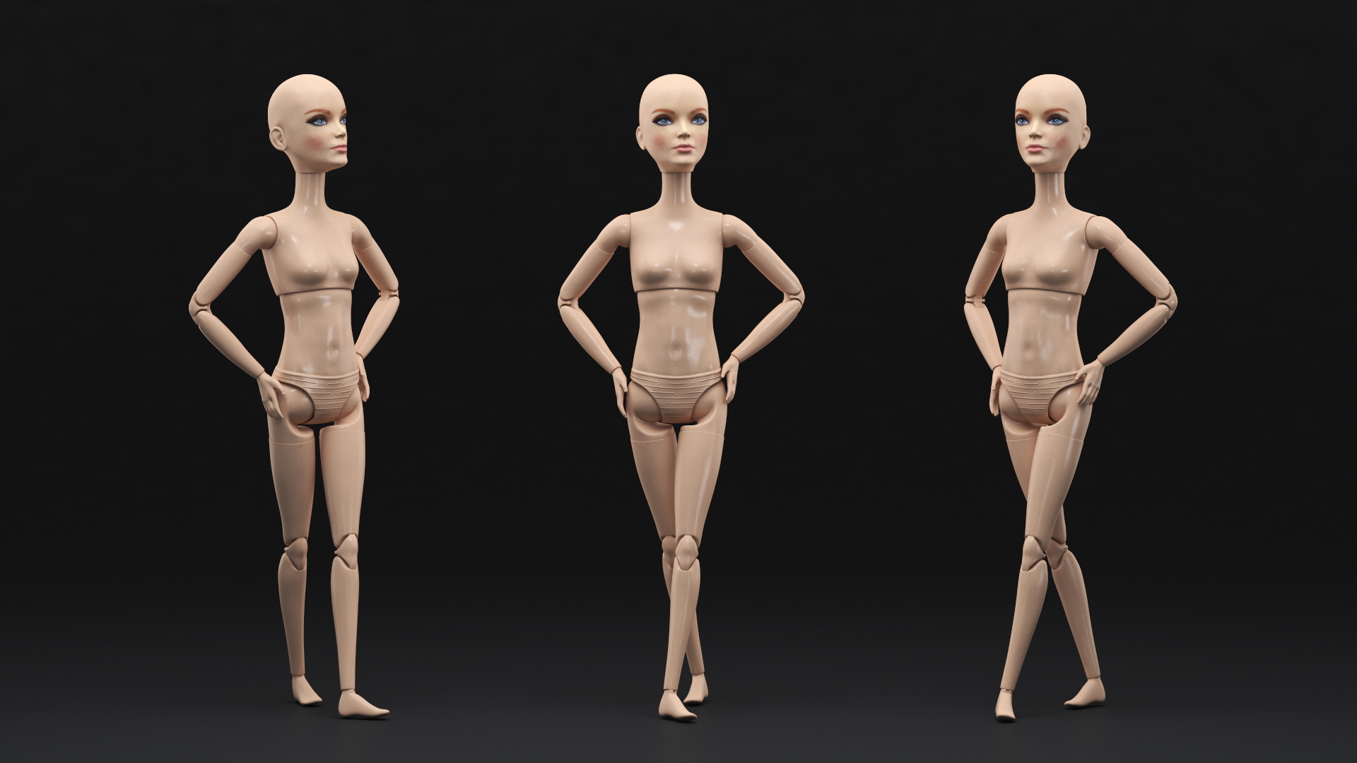 Barbie Doll Without Clothes 3D