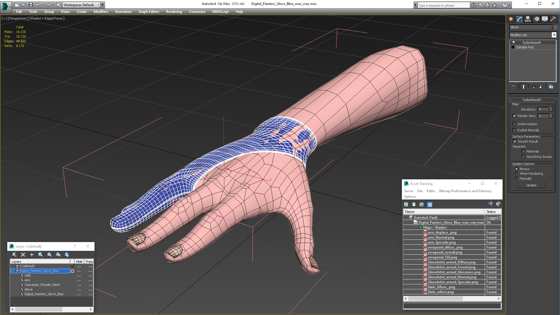 Digital Painters Glove Blue 3D