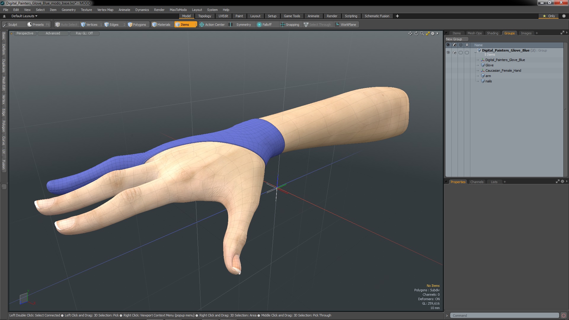 Digital Painters Glove Blue 3D