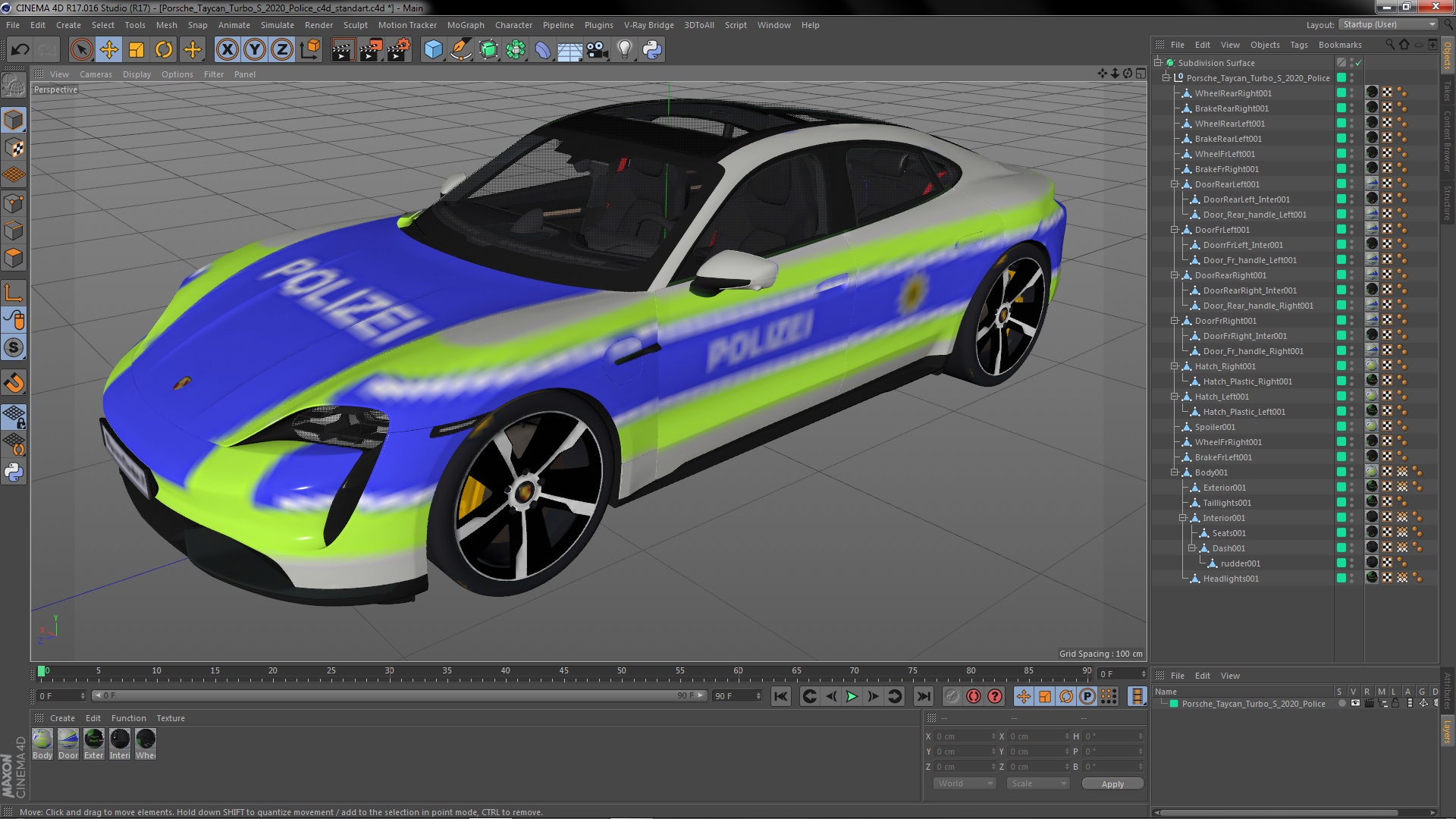 Porsche Taycan Turbo S 2020 Police 3D model