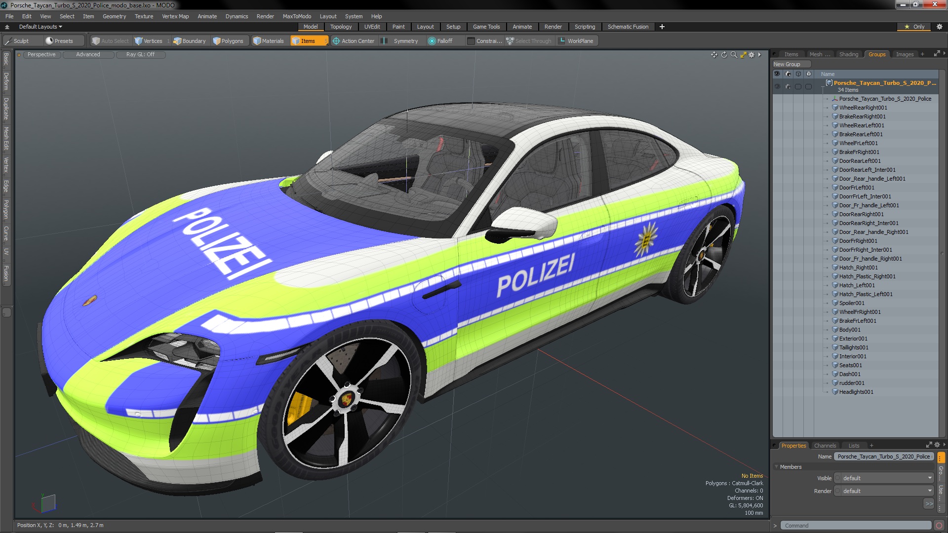 Porsche Taycan Turbo S 2020 Police 3D model