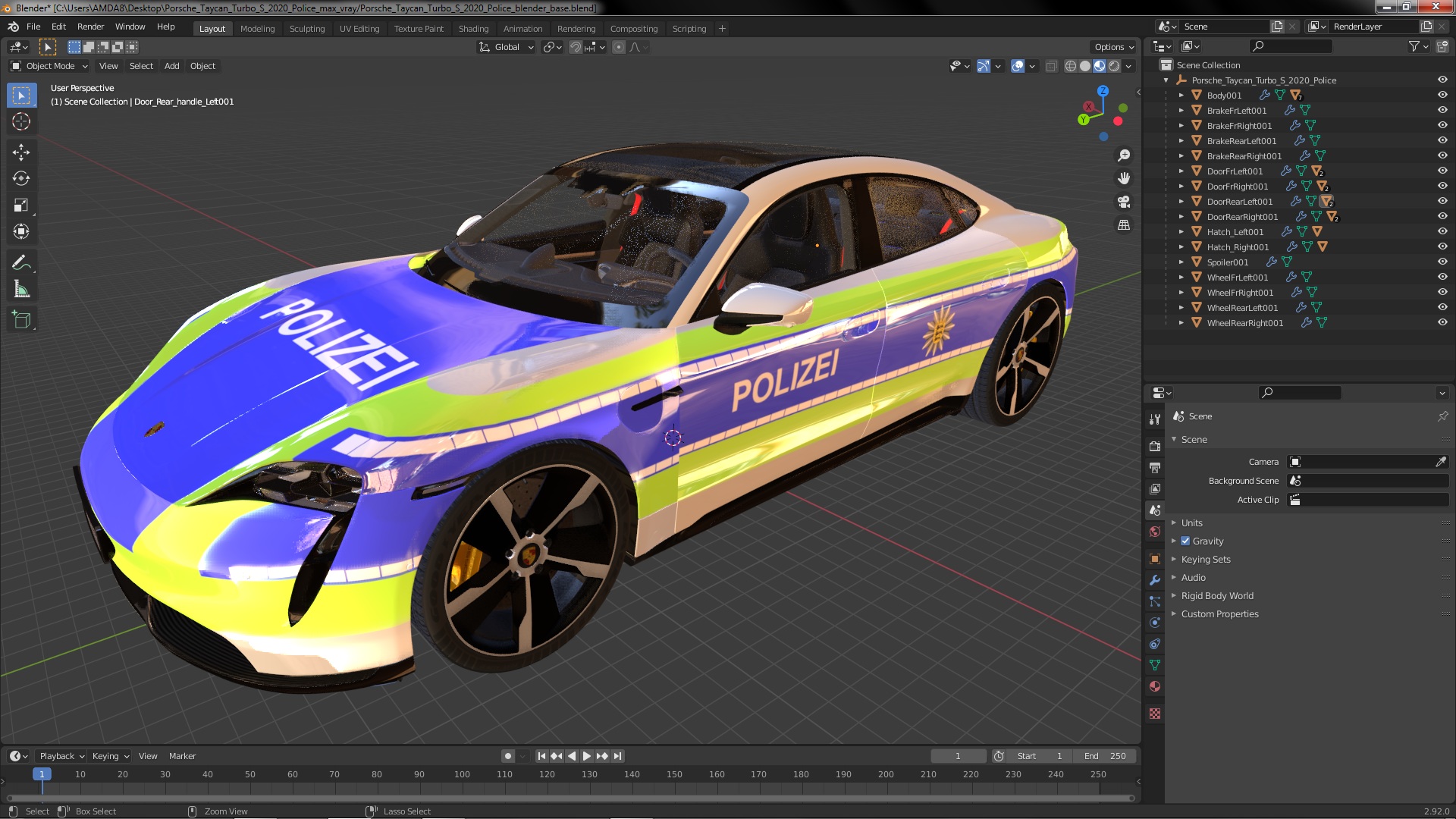 Porsche Taycan Turbo S 2020 Police 3D model