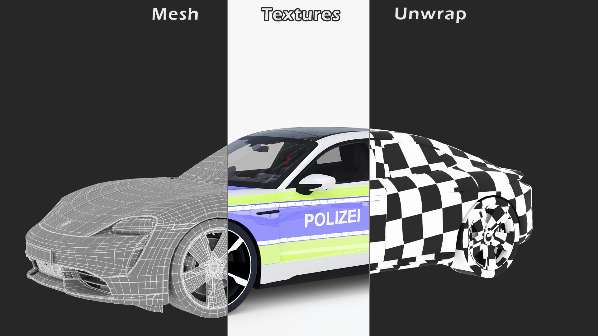 Porsche Taycan Turbo S 2020 Police 3D model