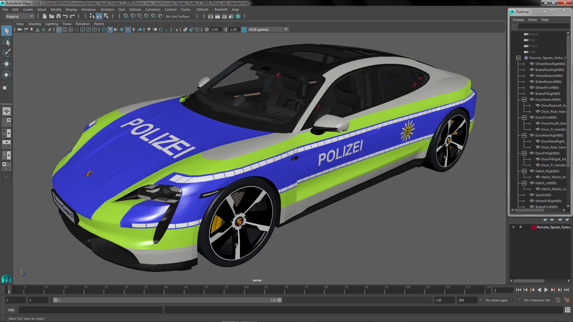Porsche Taycan Turbo S 2020 Police 3D model