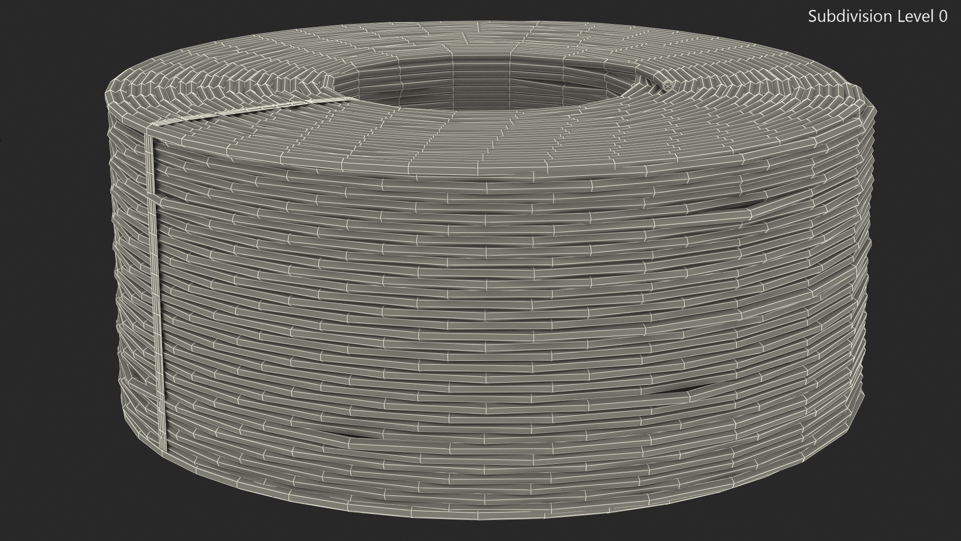 3D model Spool Fiber Optic Cable Orange