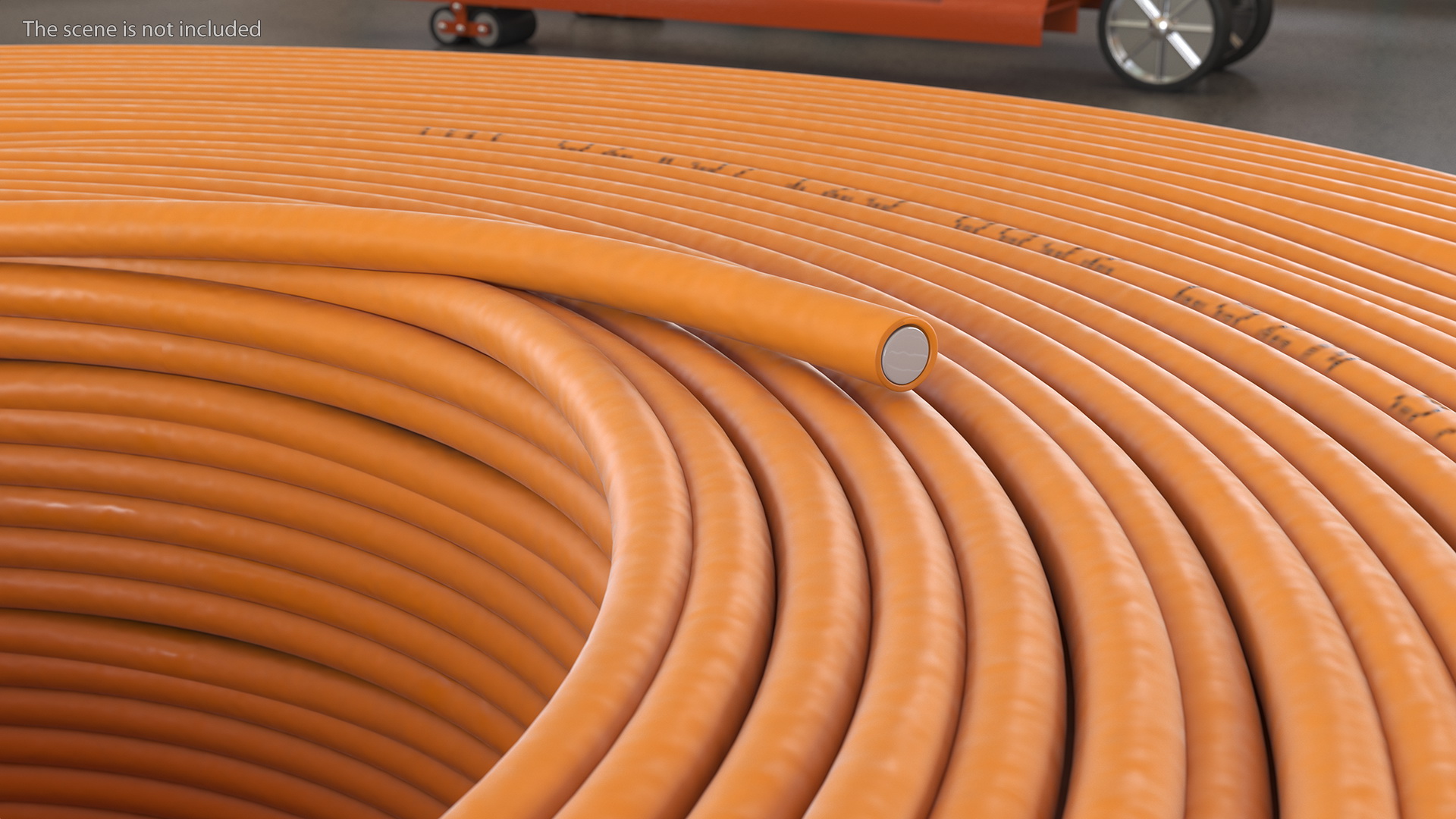 3D model Spool Fiber Optic Cable Orange