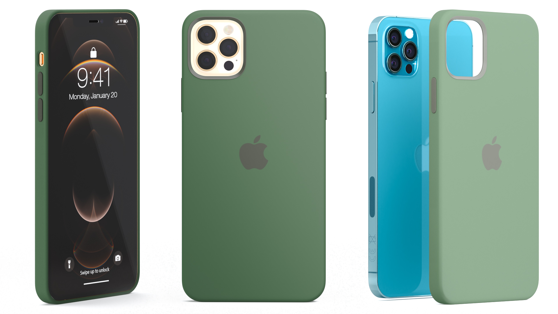 iPhone 12 Pro Max Silicone Case Cyprus Green 3D model
