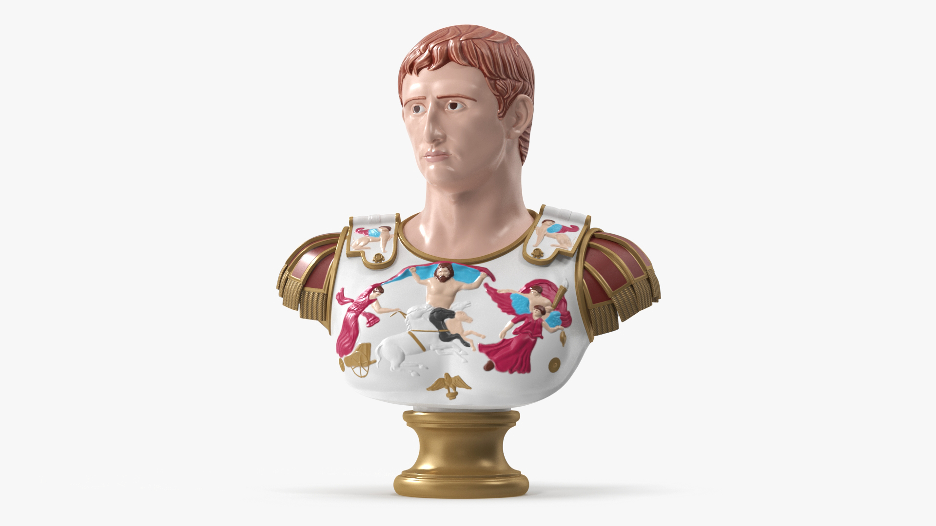 3D Roman Emperor Augustus Stylized Bust
