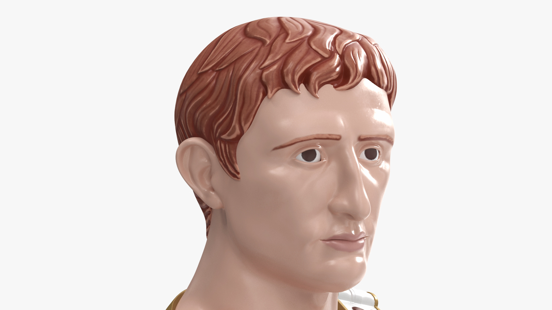 3D Roman Emperor Augustus Stylized Bust