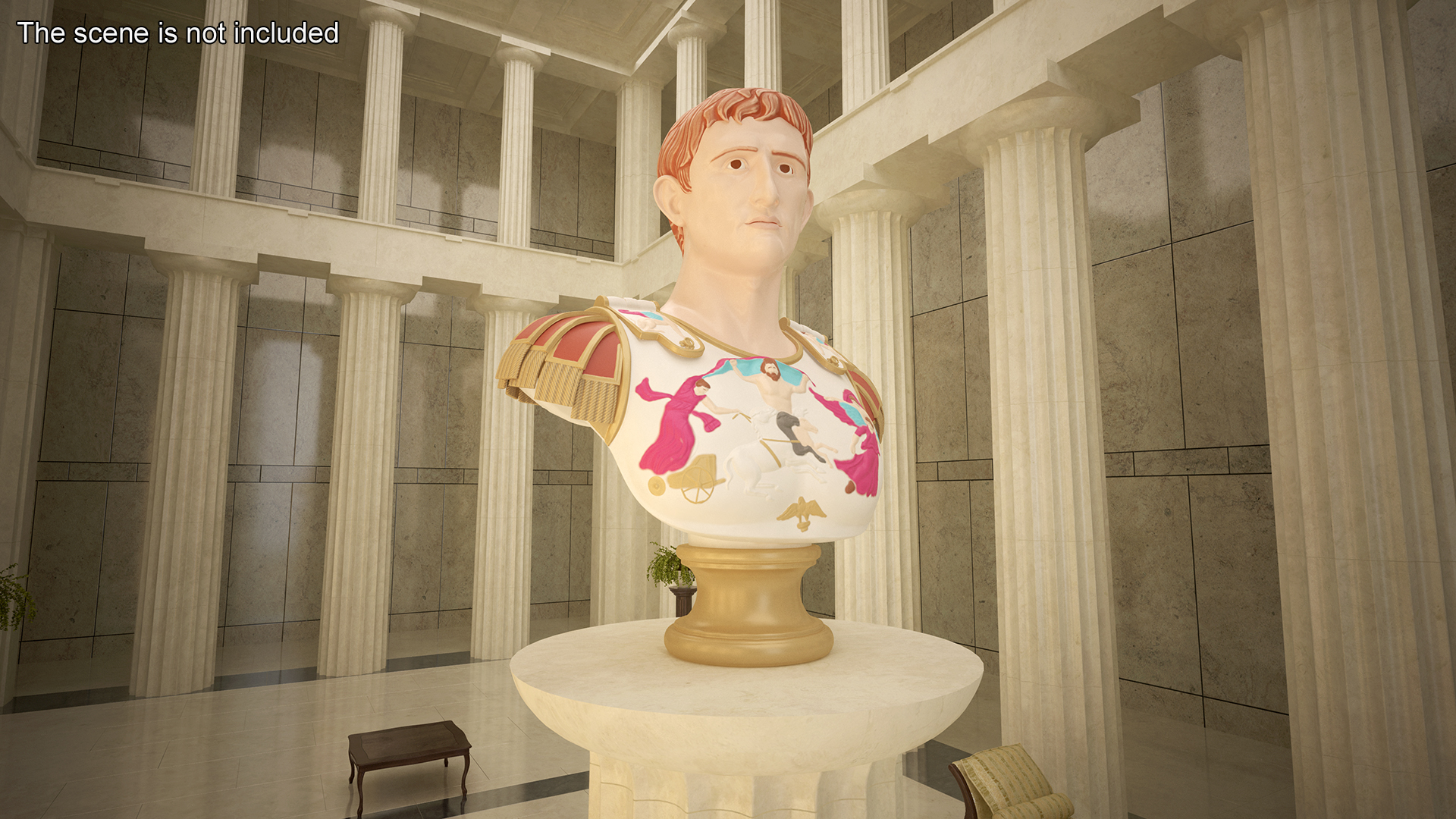 3D Roman Emperor Augustus Stylized Bust