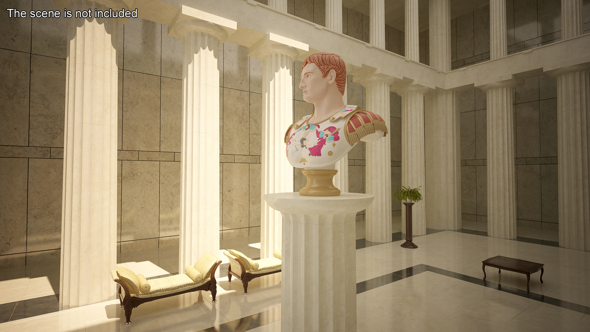 3D Roman Emperor Augustus Stylized Bust